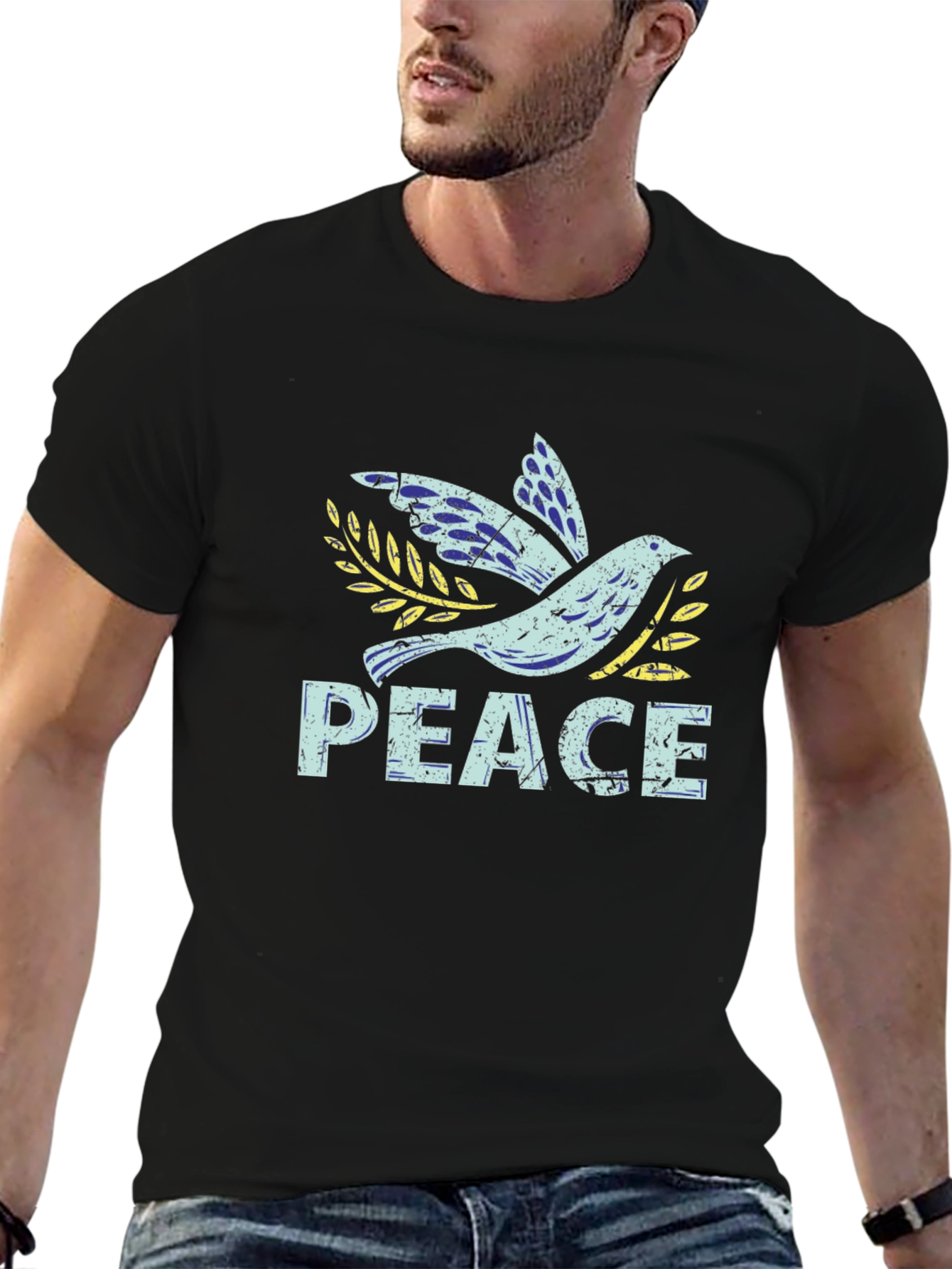 Black Peace Dove Graphic Tee - Unisex Soft Cotton Blend view 6