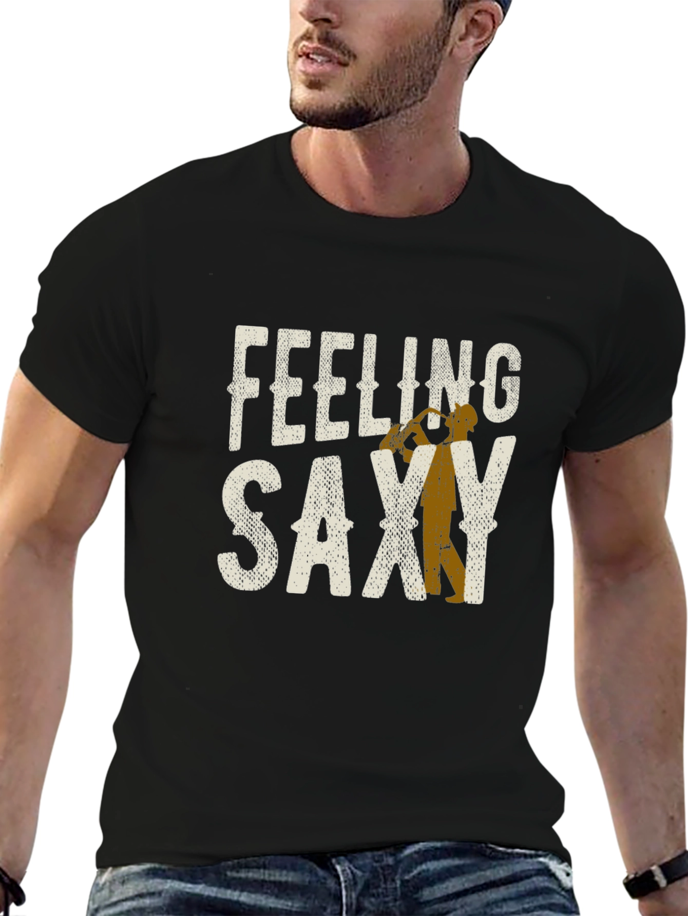 Black Feeling Saxy Graphic T-Shirt view 6