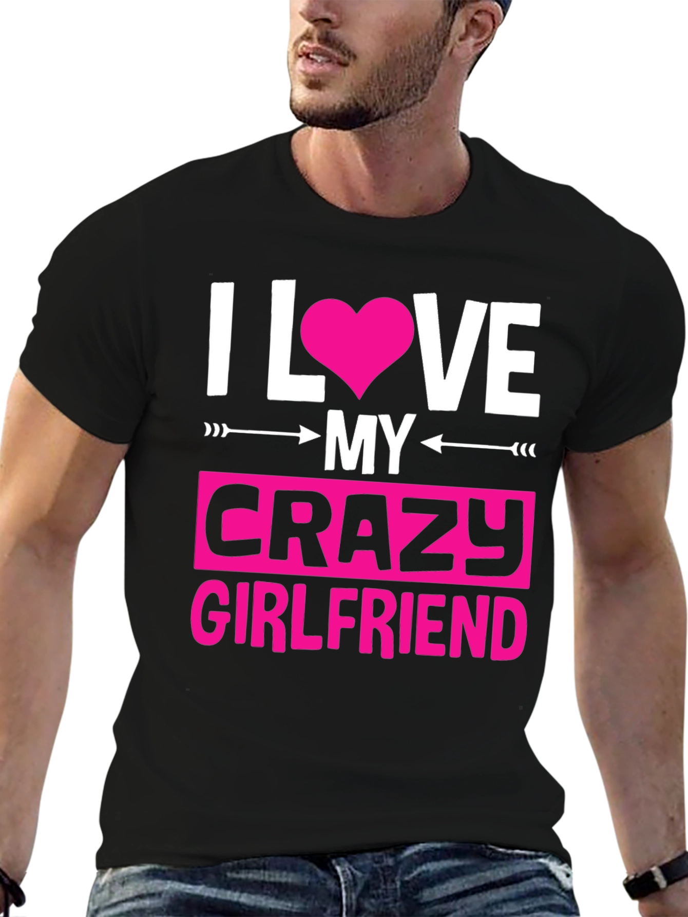 Black I Love My Crazy Girlfriend Graphic Tee view 6