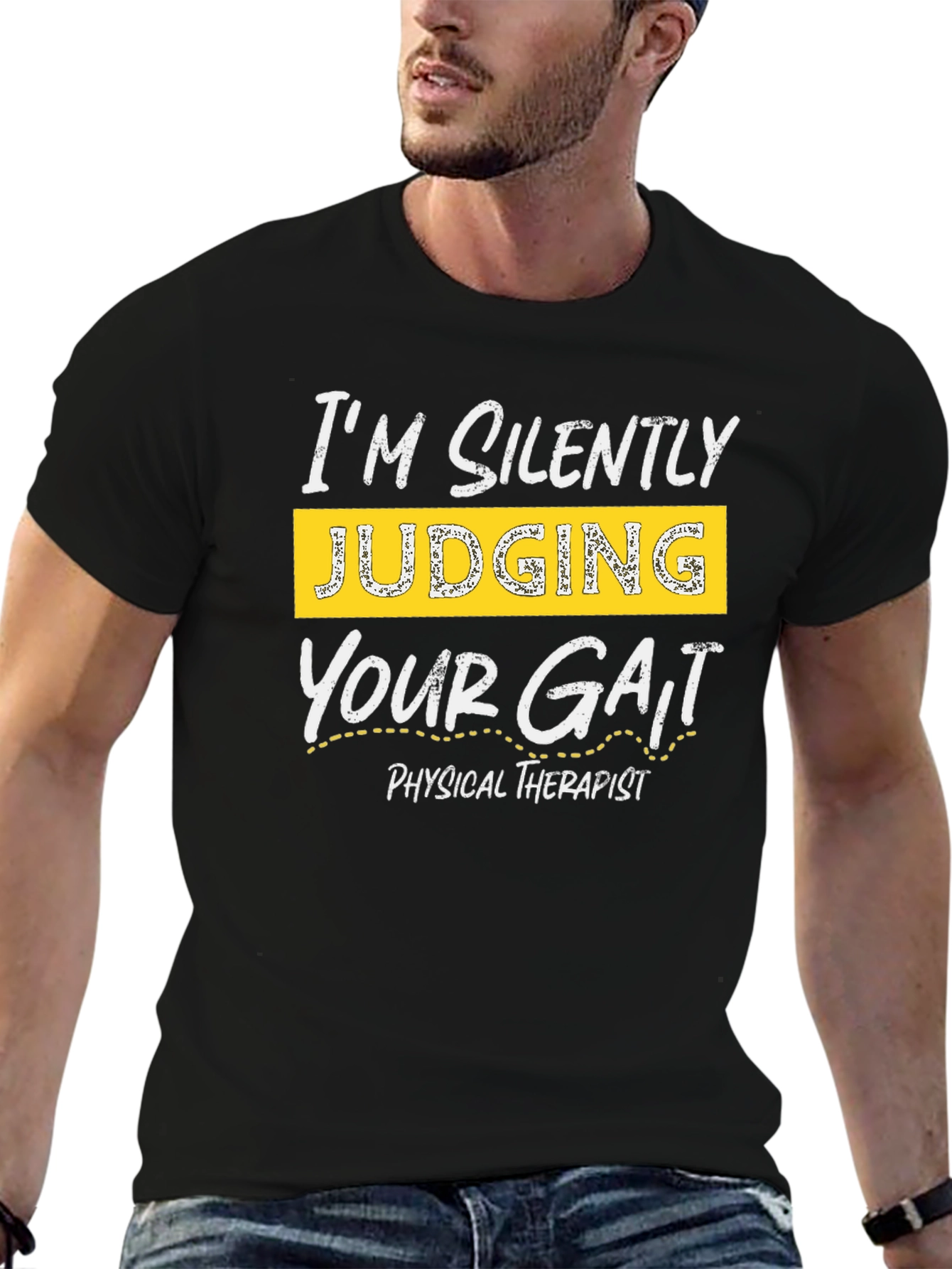 Black I'm Silently Judging Your Gait T-Shirt view 6
