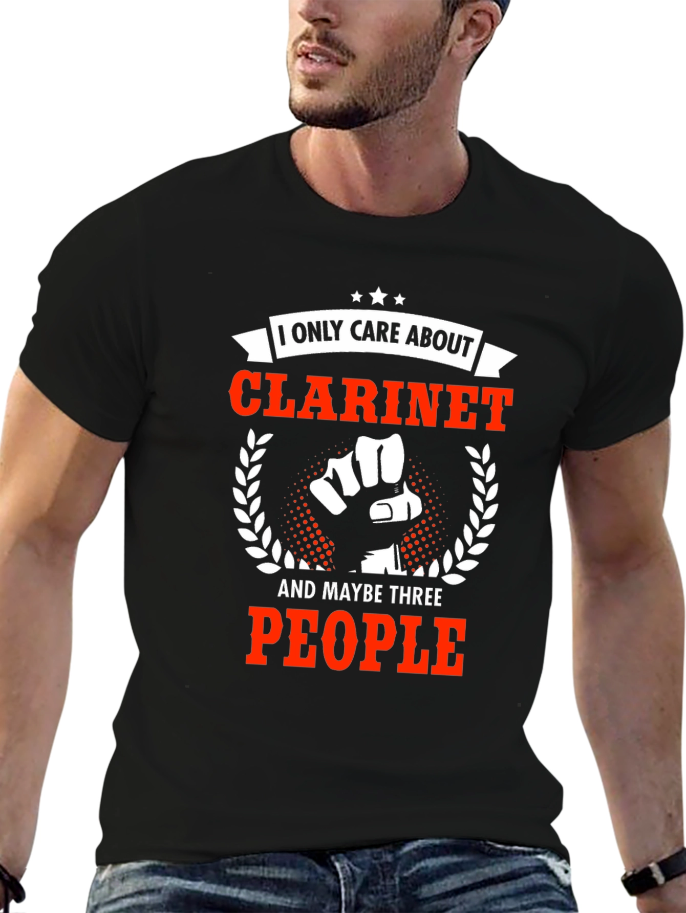 Black Clarinet Lover T-Shirt view 6