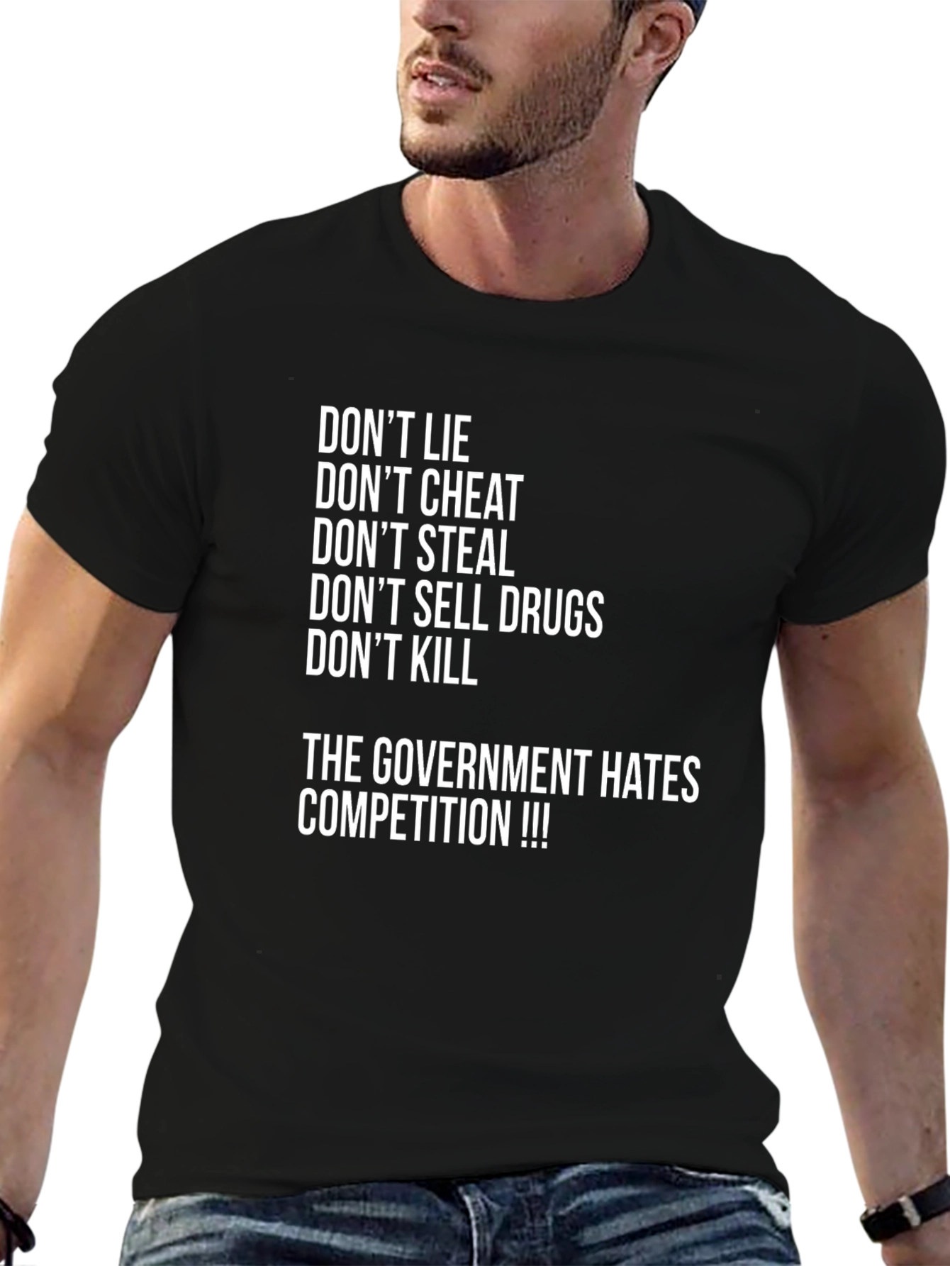 Black Don't Lie Graphic T-Shirt - Anti-Government Slogan Tee view 6