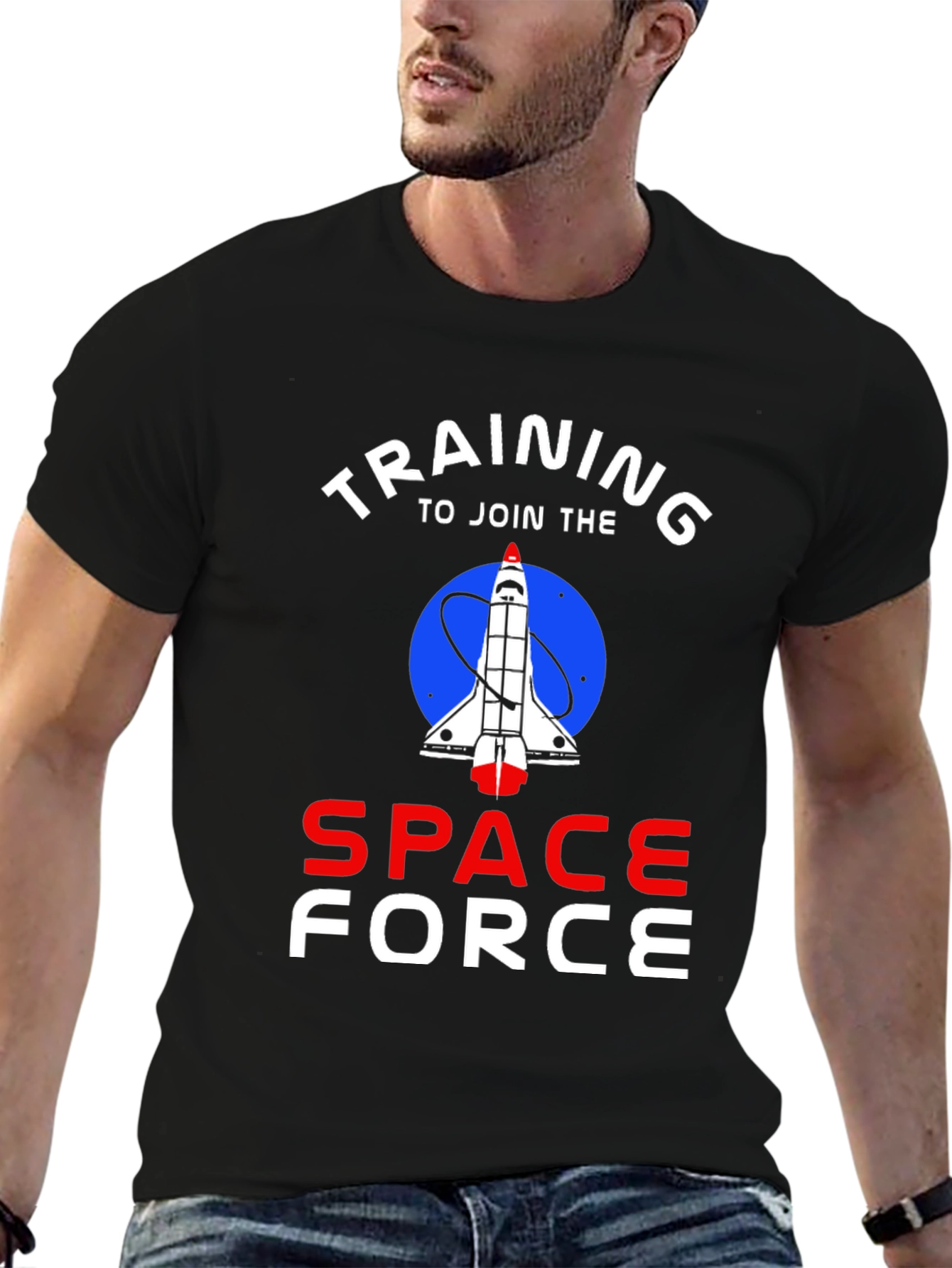 Black Training To Join The Space Force T-Shirt view 6