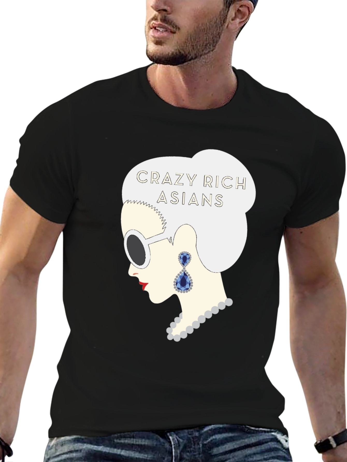 Black Crazy Rich Asians T-Shirt - Fashionable Graphic Tee view 6