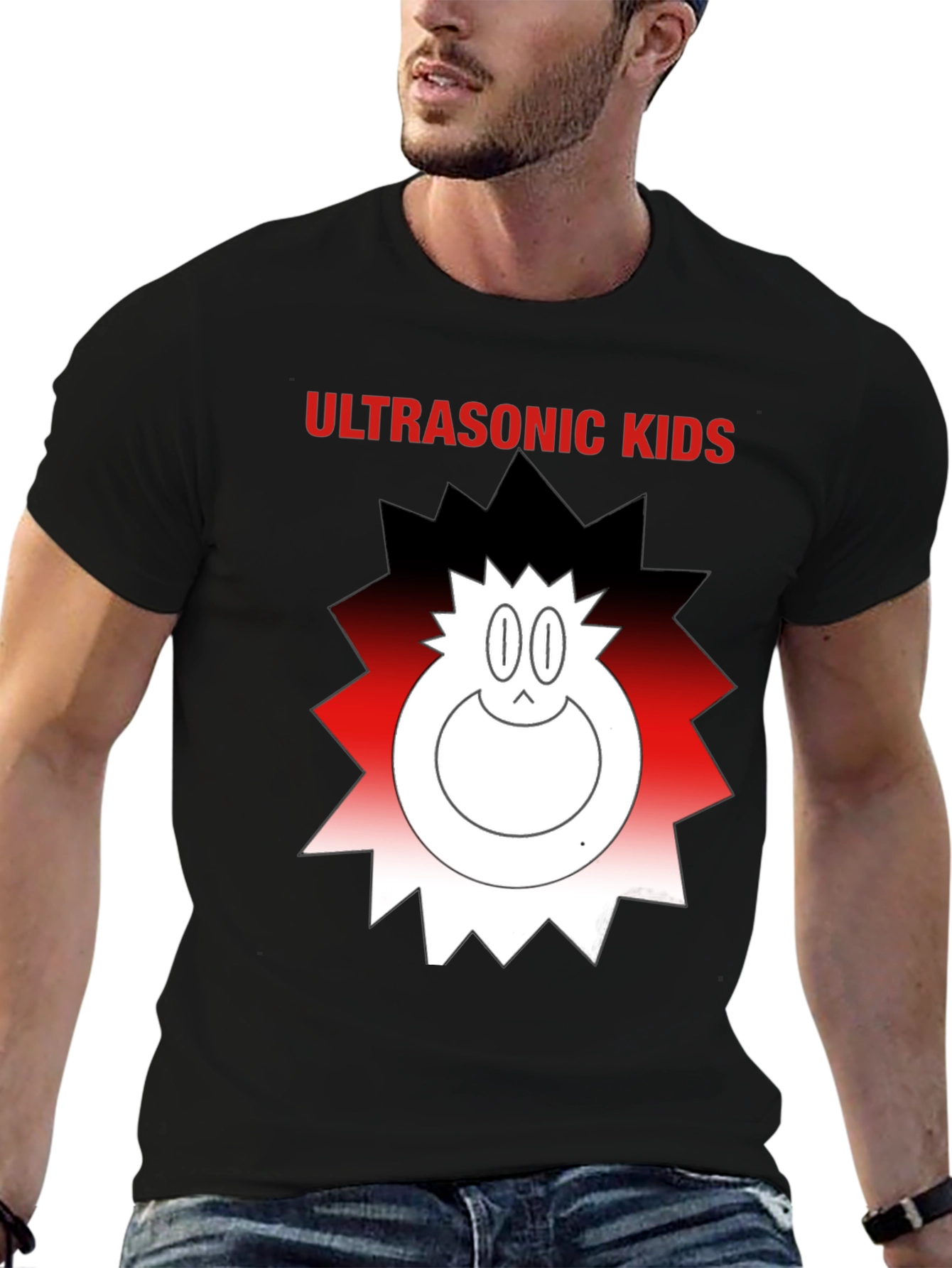 Black Ultrasonic Kids Graphic Tee - Funky Cartoon Design view 6