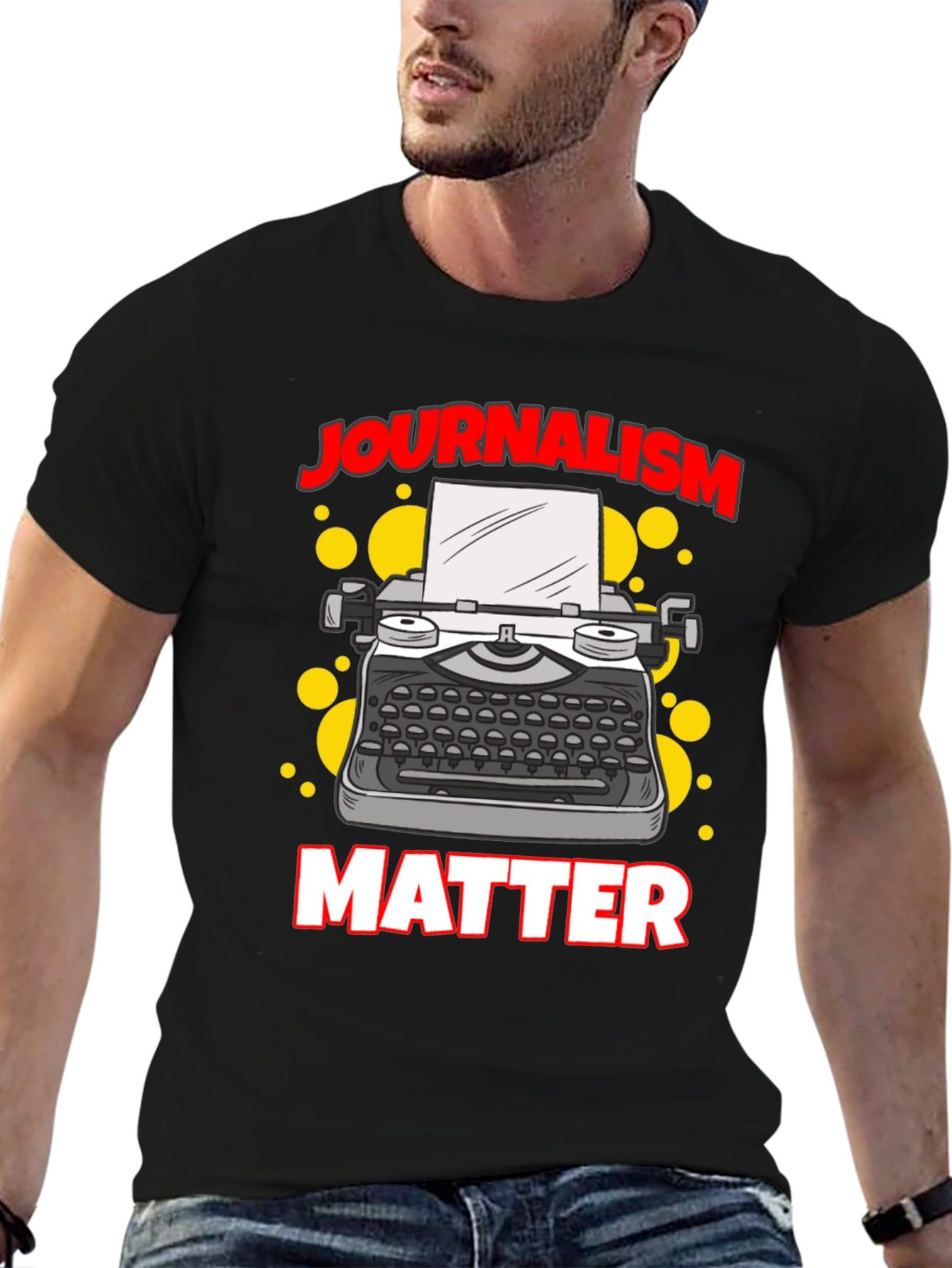 Black Journalism Matters Graphic Tee - Black T-Shirt view 6