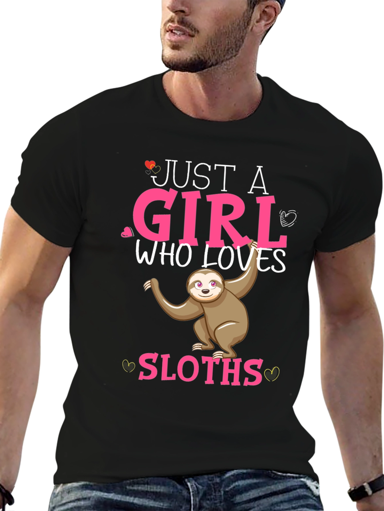 Black Girl Loves Sloths T-Shirt view 6