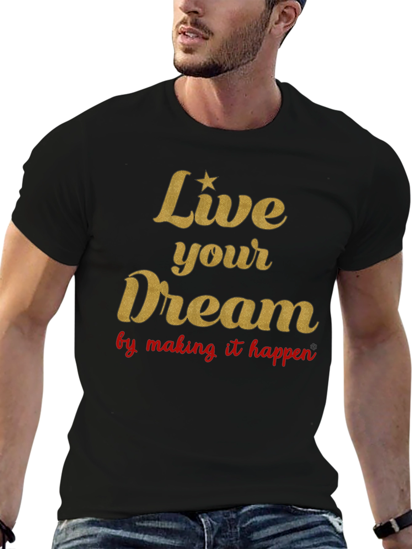 Black Live Your Dream Graphic Tee - Black view 6