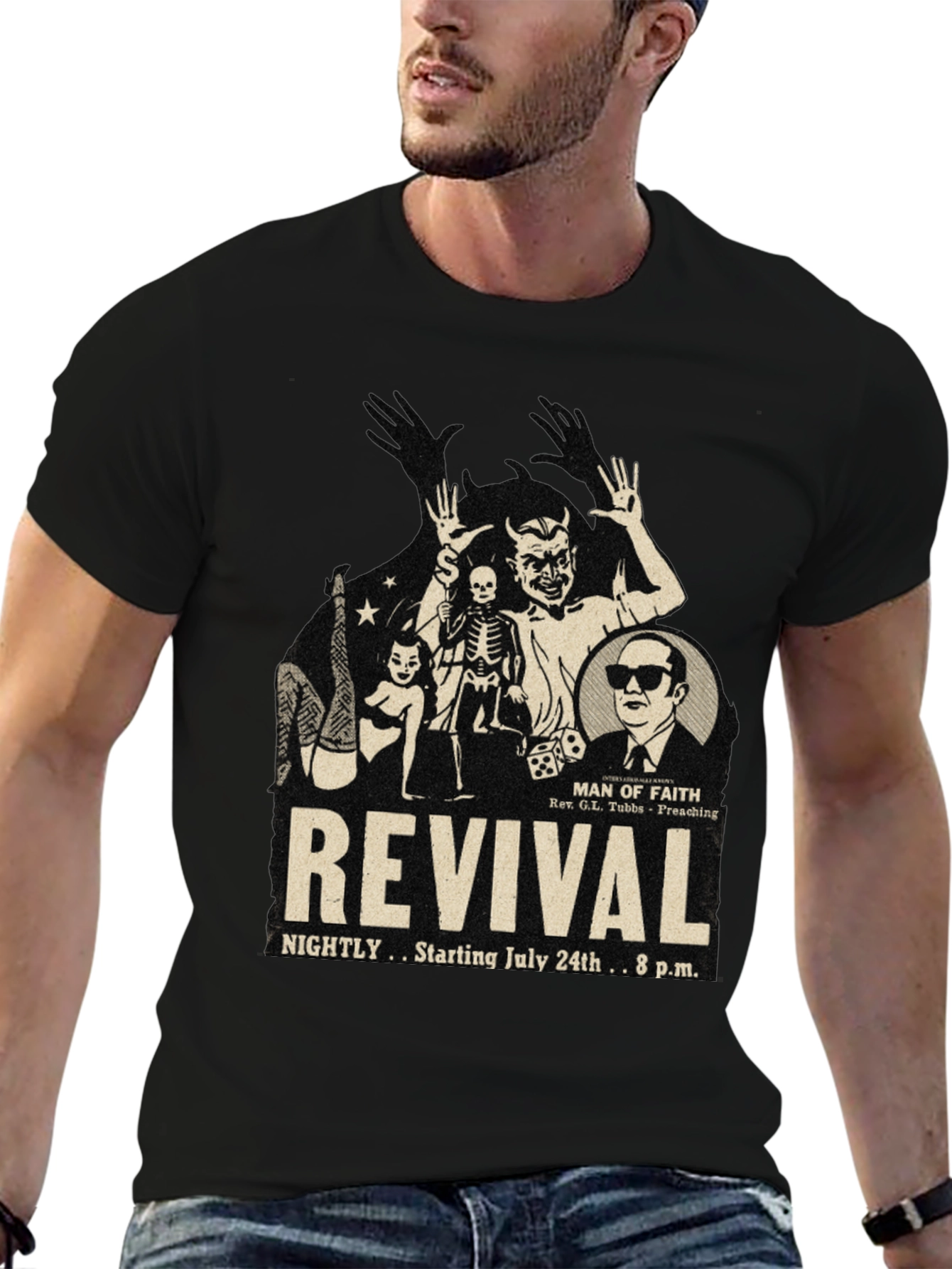 Black Revival Graphic Print T-Shirt view 6