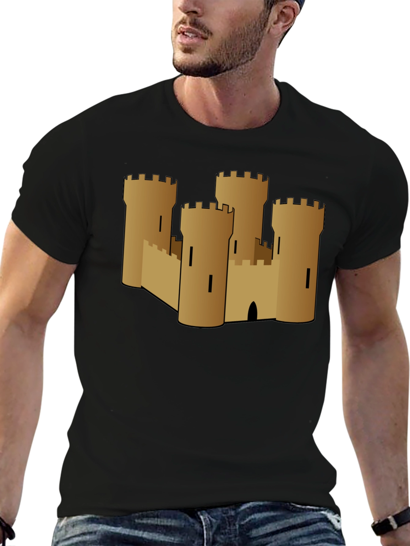 Black Castle Graphic Tee - Medieval Style view 6