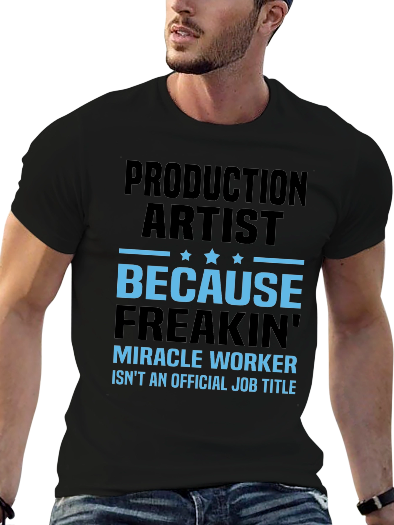 Black Production Artist Funny Graphic T-Shirt view 6