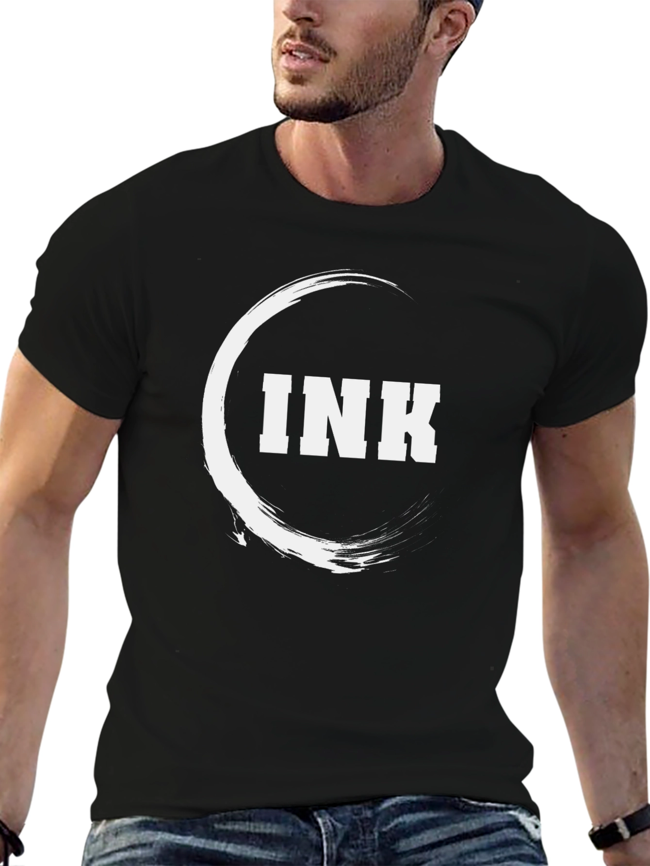 Black Ink Graphic Tee - Stylish and Unique Men's T-Shirt view 6