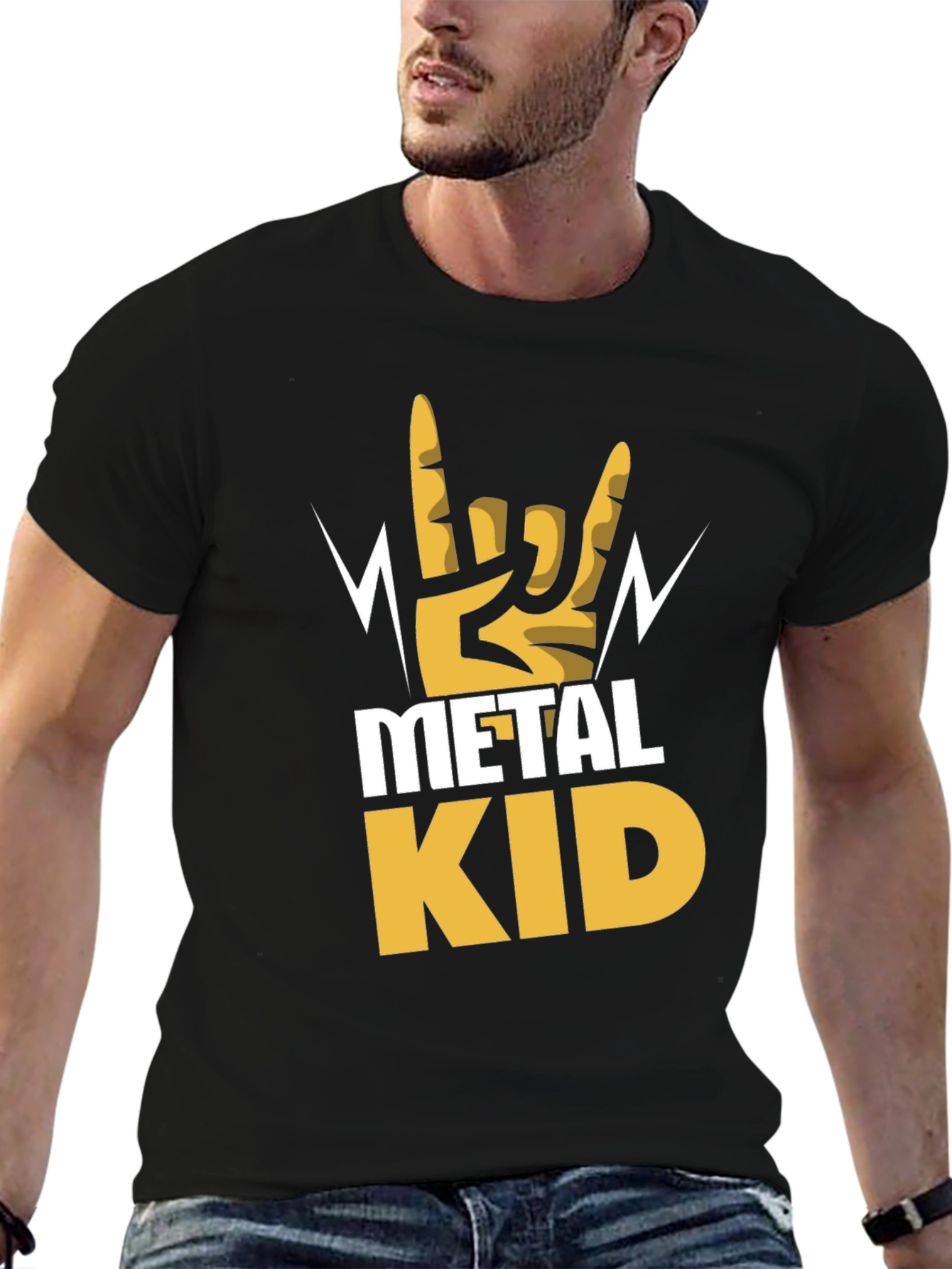 Black Metal Kid Graphic Tee - Rock On Style view 6