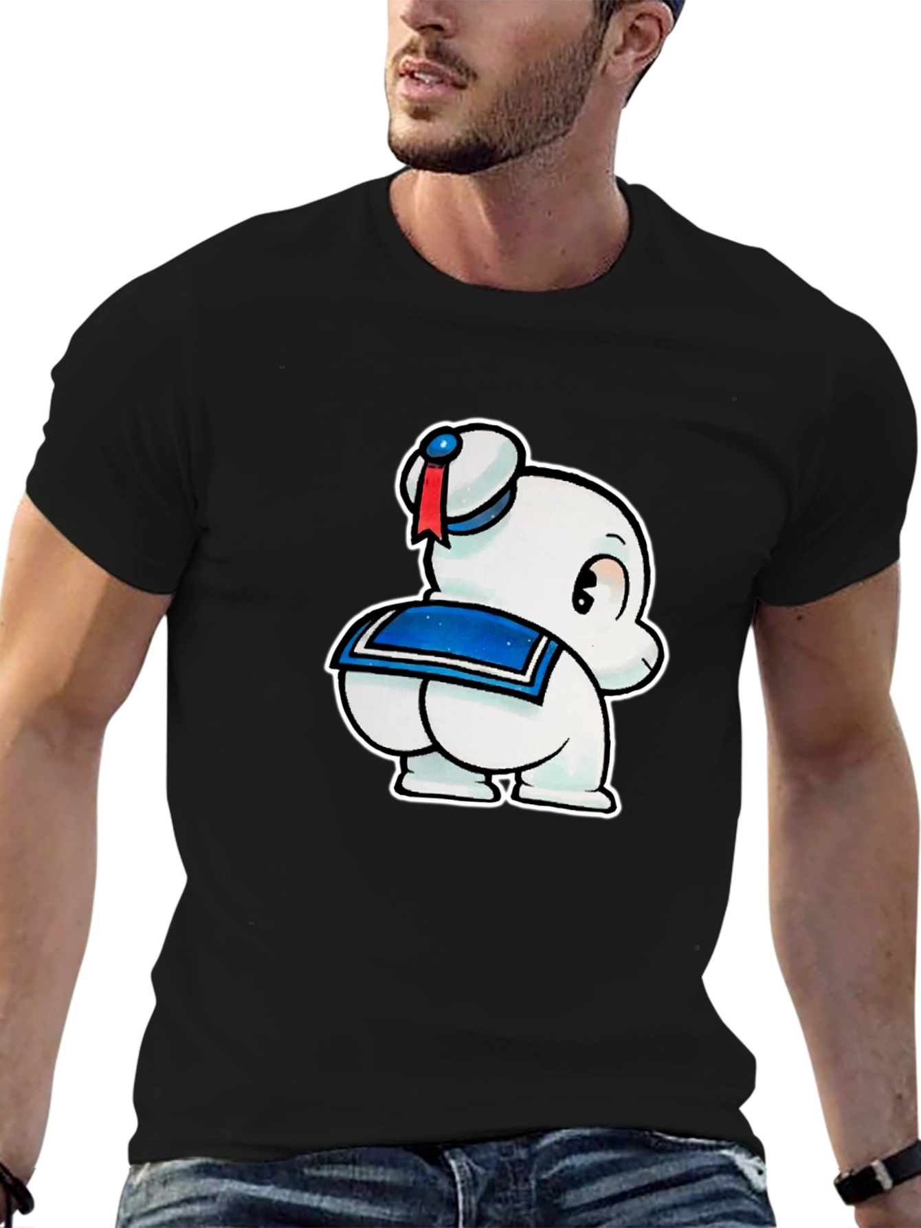 Black Novelty Cartoon Character T-Shirt view 6