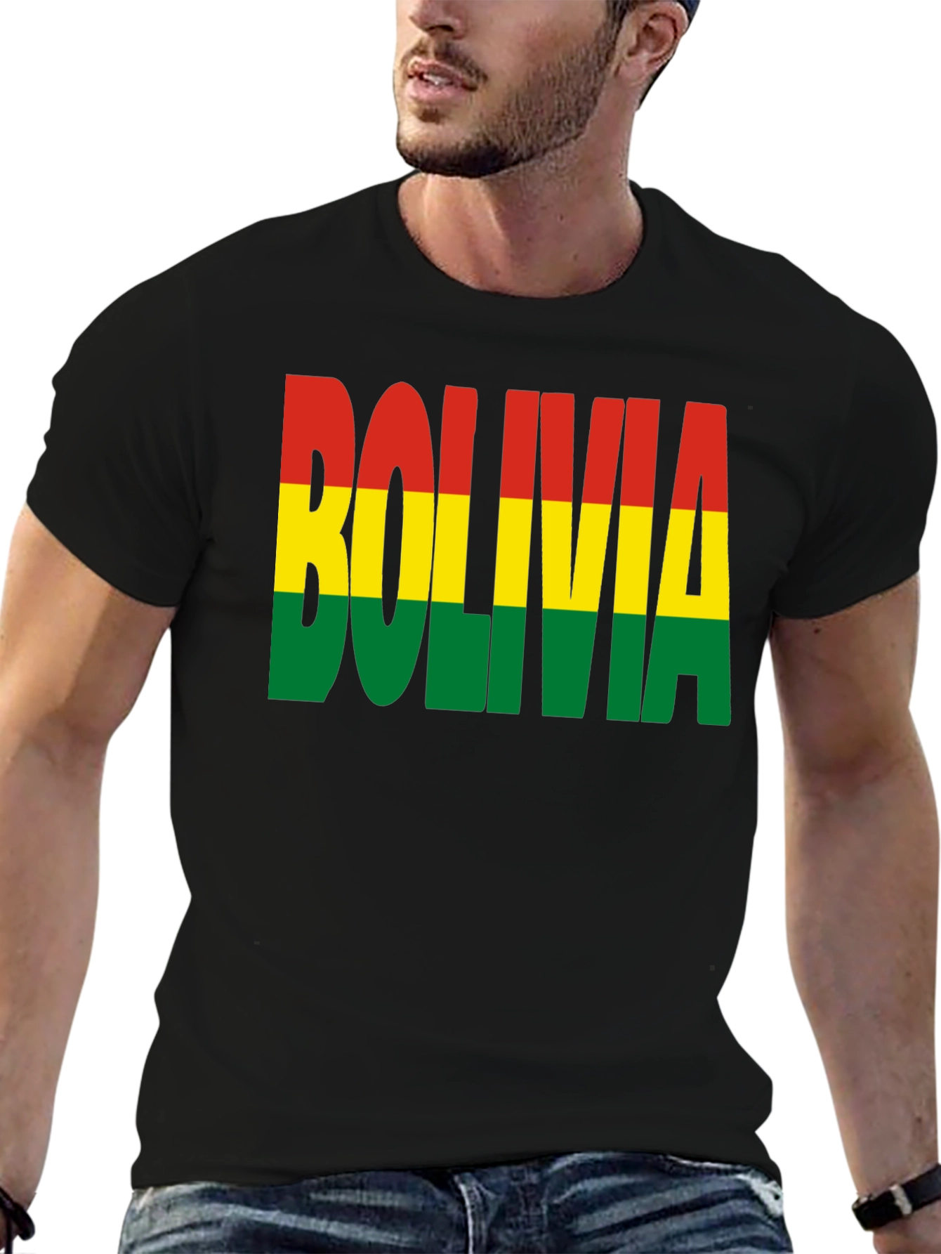 Black Bolivia Flag T-Shirt - Country Pride Graphic Tee view 6