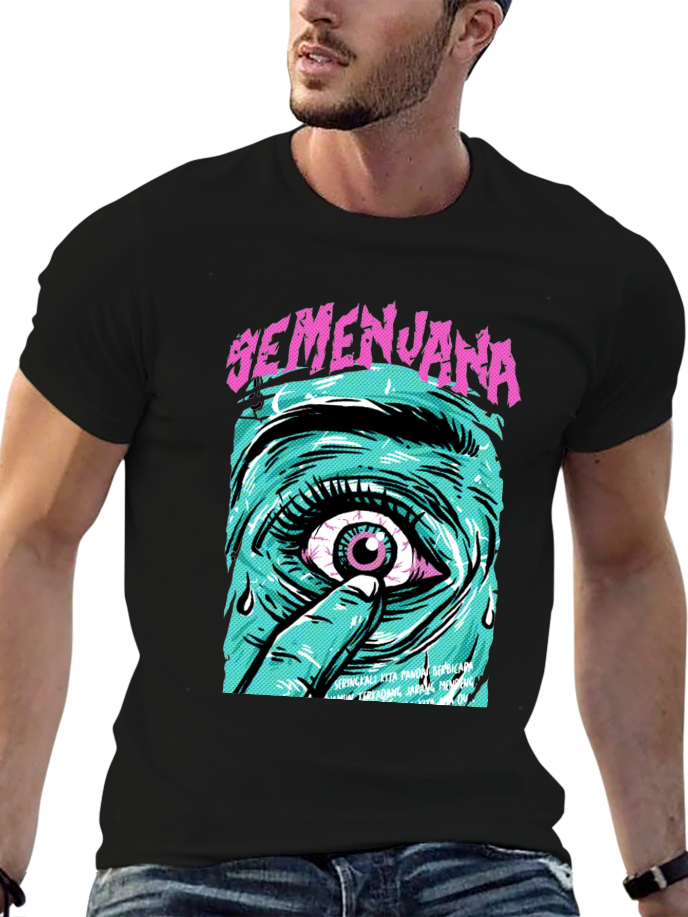 Black Eye Graphic Tee - Semenjana Black T-Shirt view 6