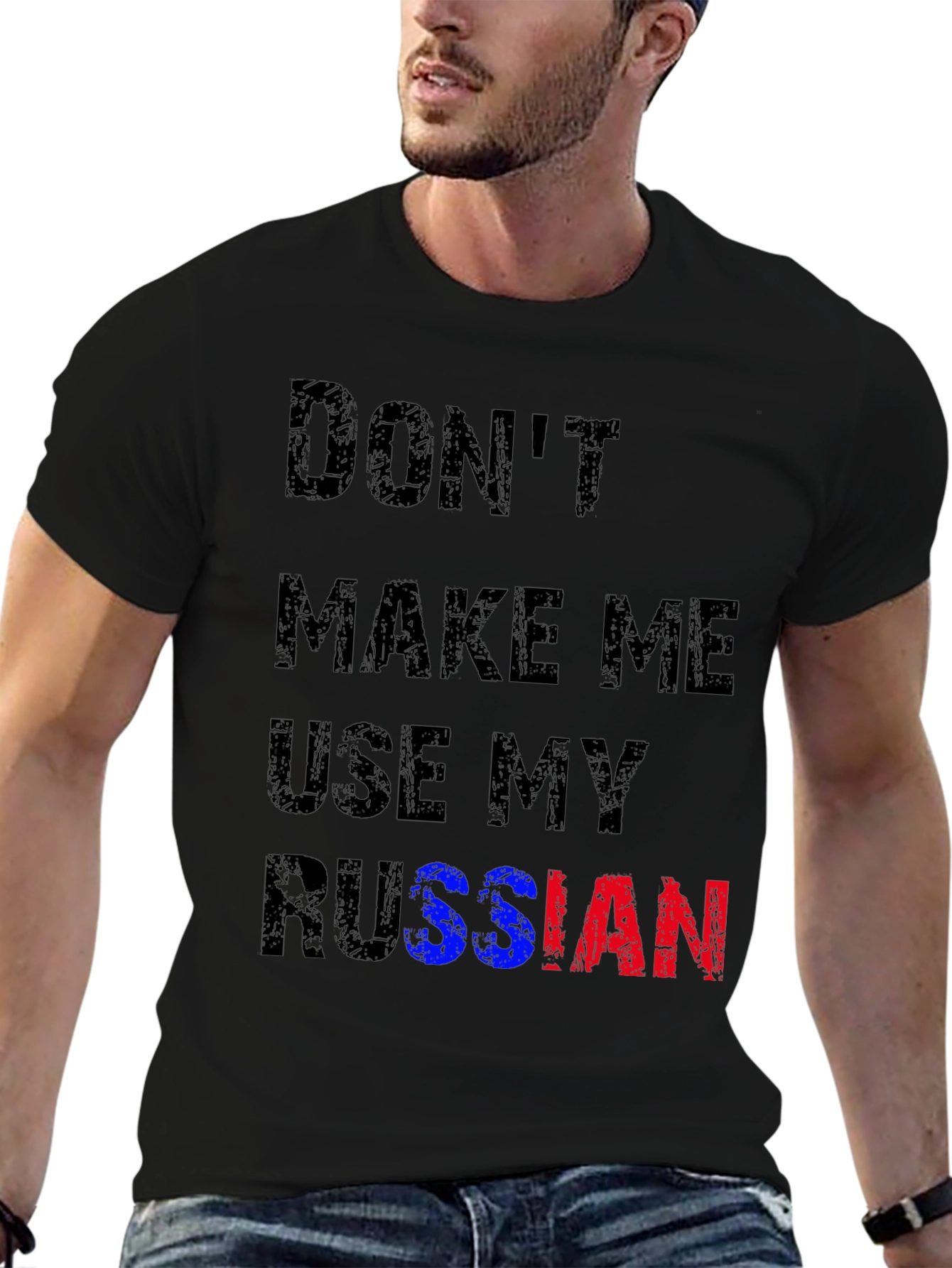 Black Don't Make Me Use My Russian T-Shirt view 6