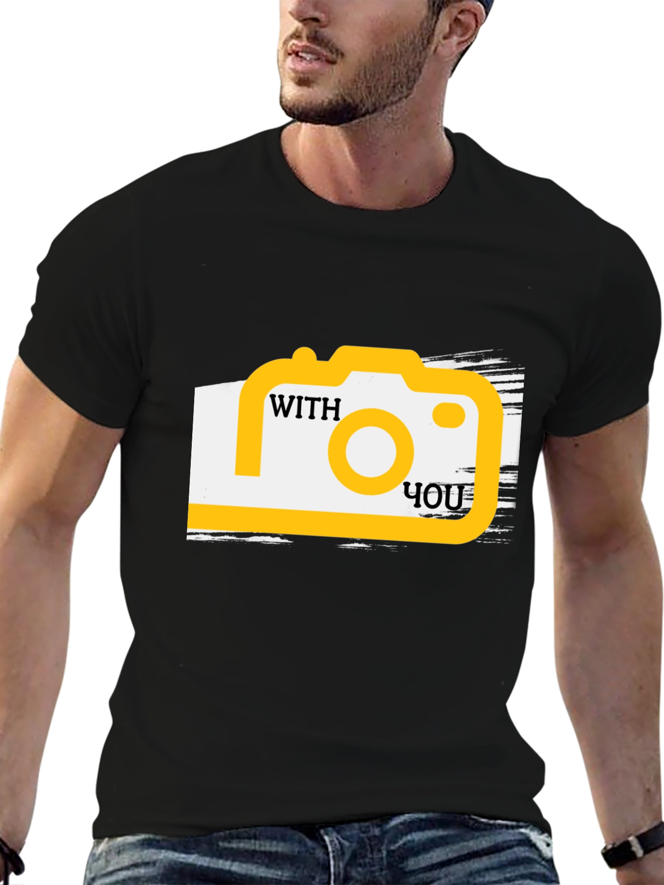 Black With You Camera Graphic Tee view 6