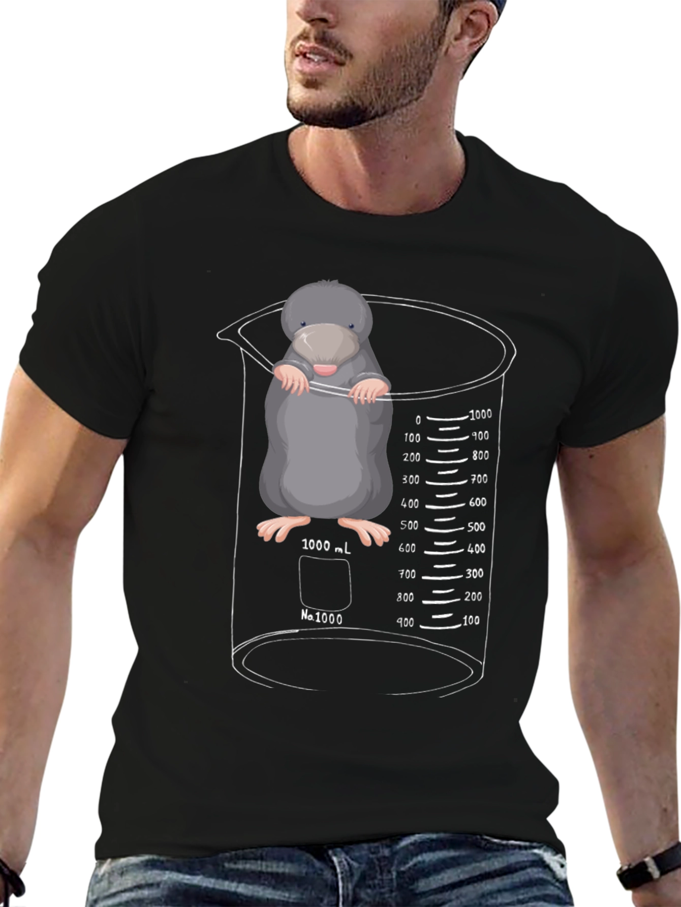 Black Mole in Beaker T-Shirt - Science Humor Tee view 6