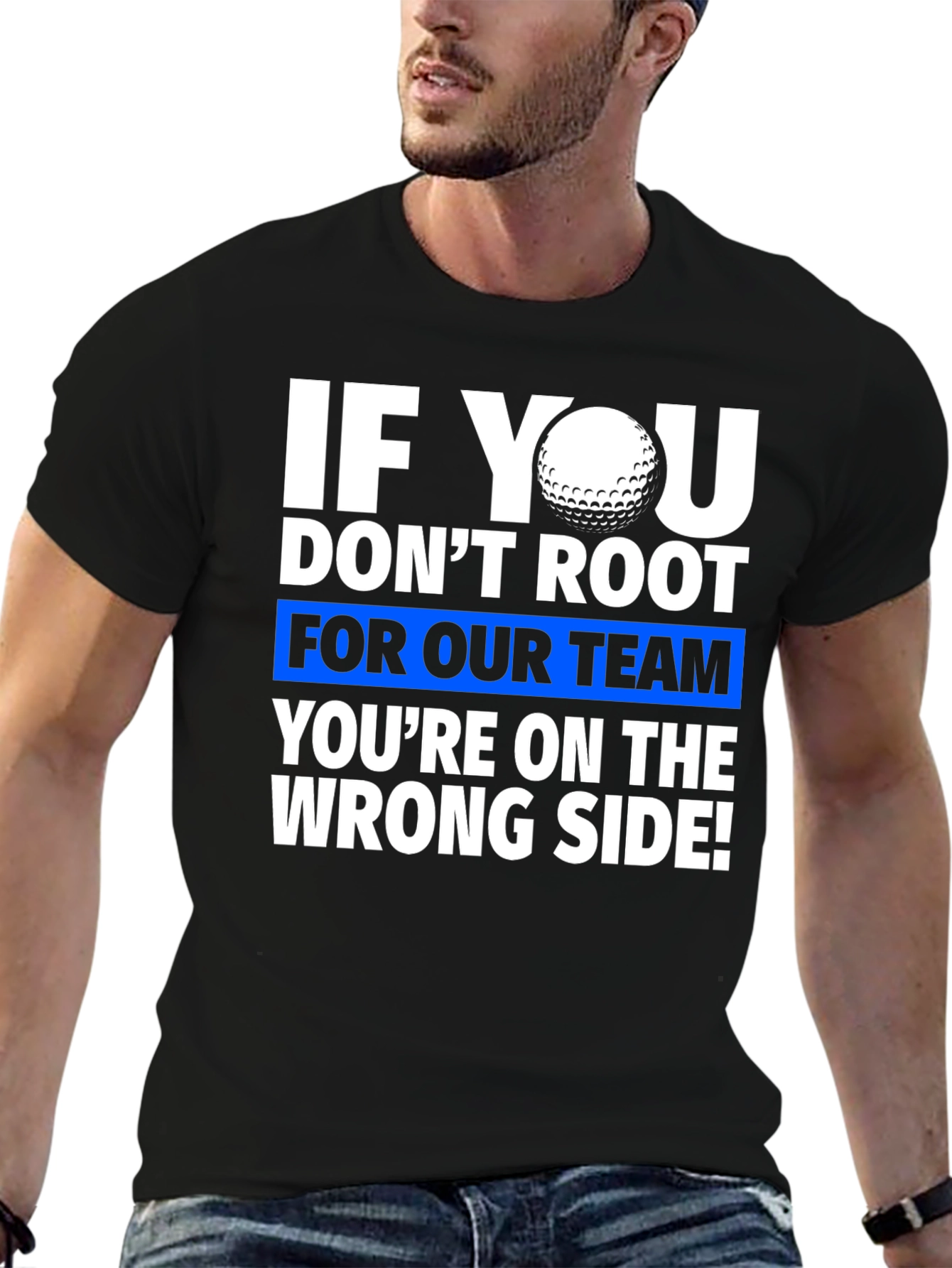 Black Golf Team T-Shirt - Root For Our Team Tee view 6