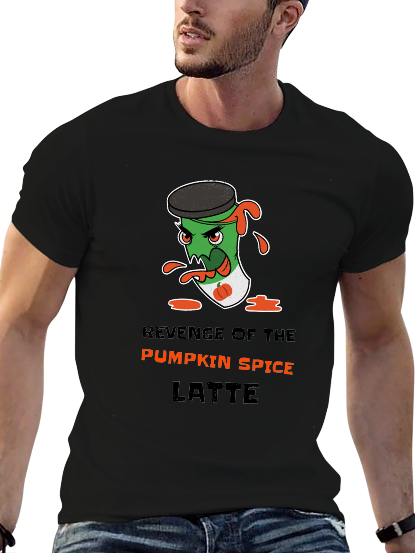Black Revenge of Pumpkin Spice Latte Graphic Tee view 6