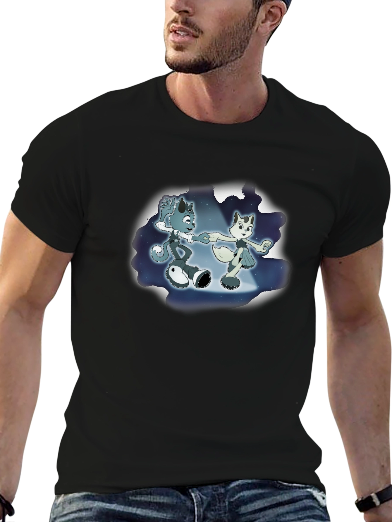 Black Cartoon Dance T-Shirt view 6