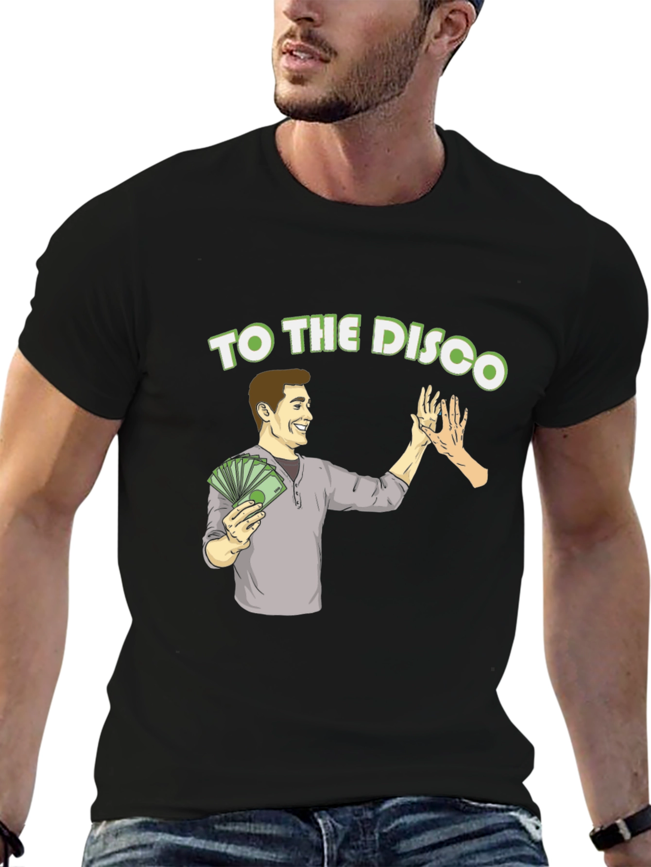 Black To The Disco Black Graphic T-Shirt view 6