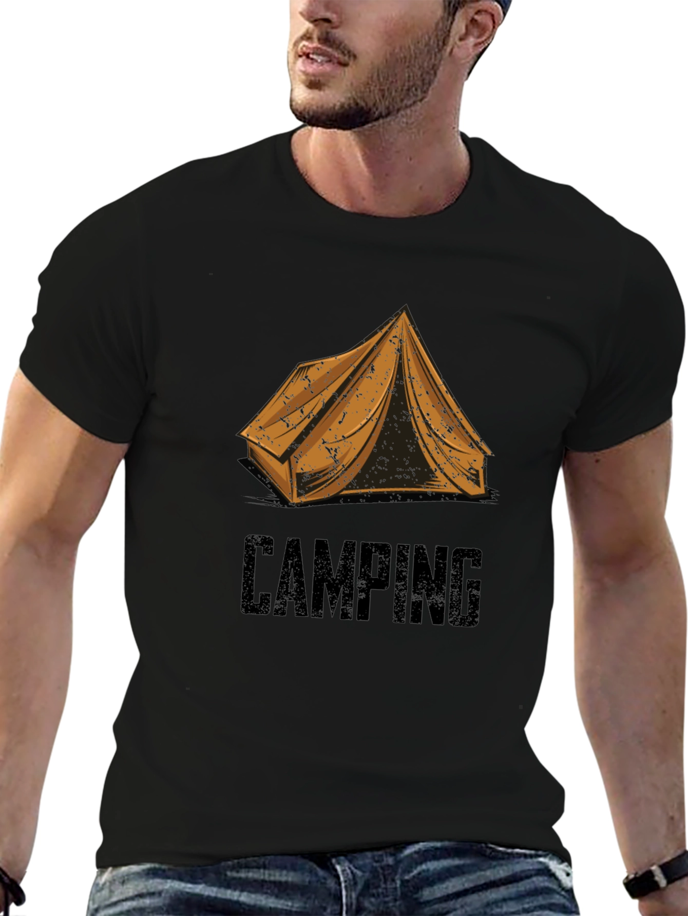 Black Camping Adventure T-Shirt - Outdoor Explorer Tee view 6