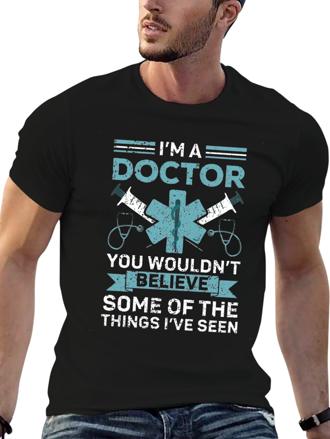 Black I'm A Doctor T-Shirt - Funny Medical Graphic Tee view 6