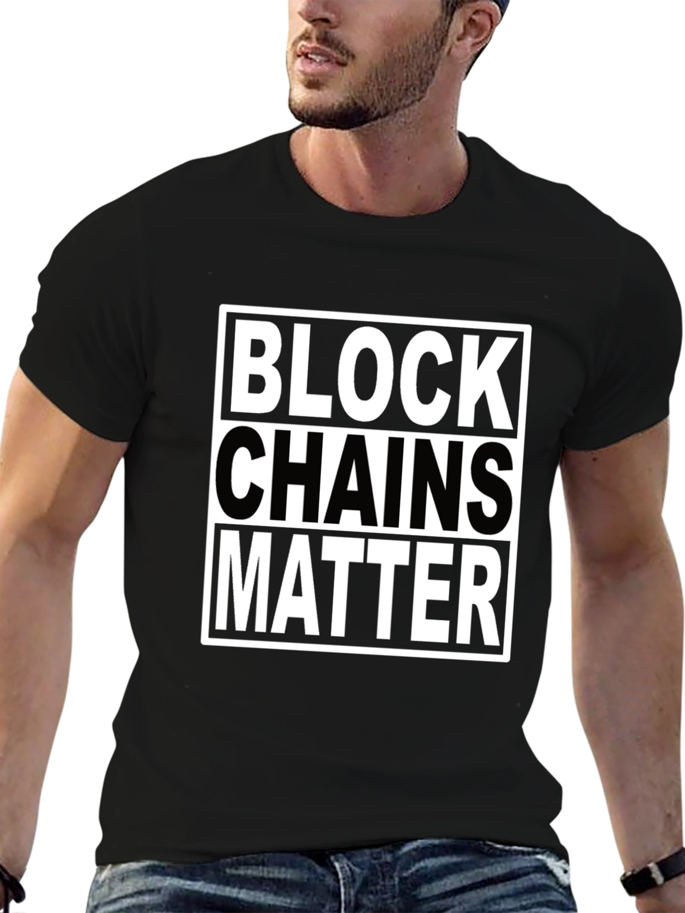 Black Blockchains Matter T-Shirt - Bold Graphic Tee view 6