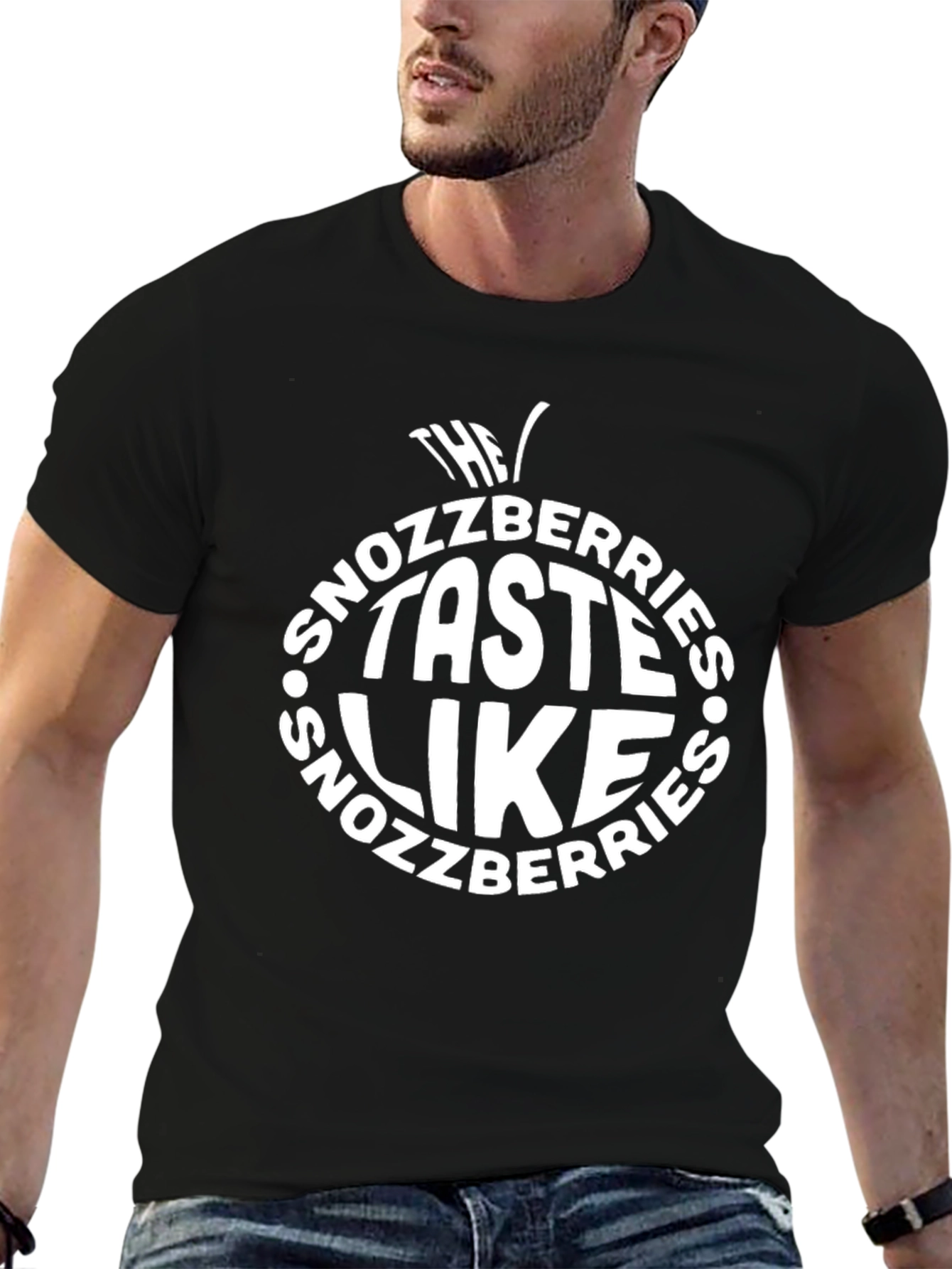 Black The Snozzberries Taste Like Snozzberries Black T-Shirt view 6