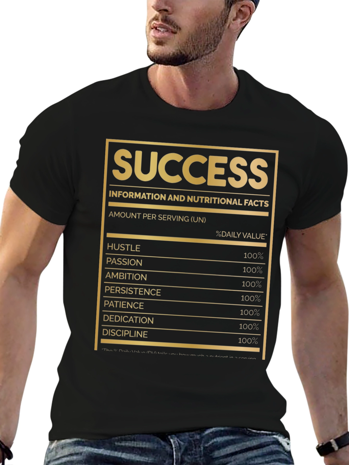 Black Success Nutrition Facts T-Shirt view 6