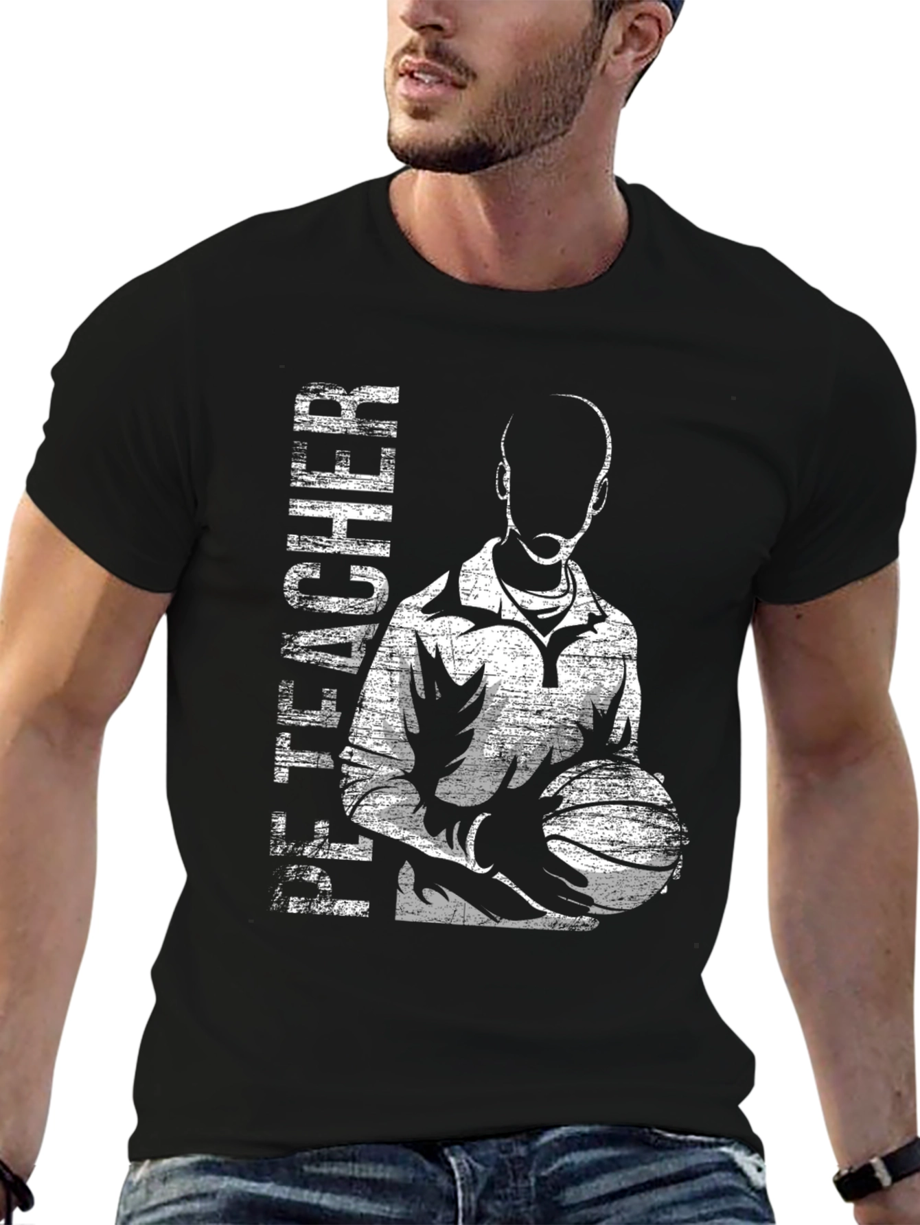 Black Basketball Teacher T-Shirt - Stylish Graphic Tee view 6