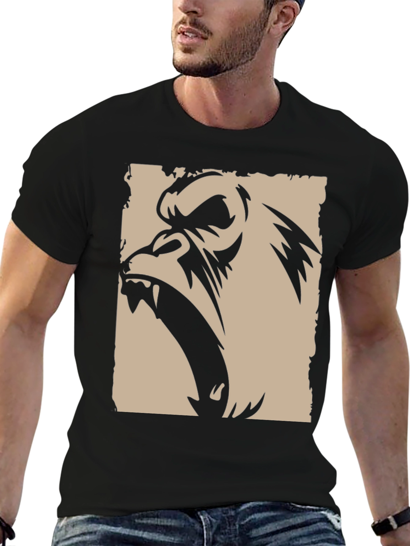 Black Angry Gorilla Graphic Tee - Bold Statement Shirt view 6
