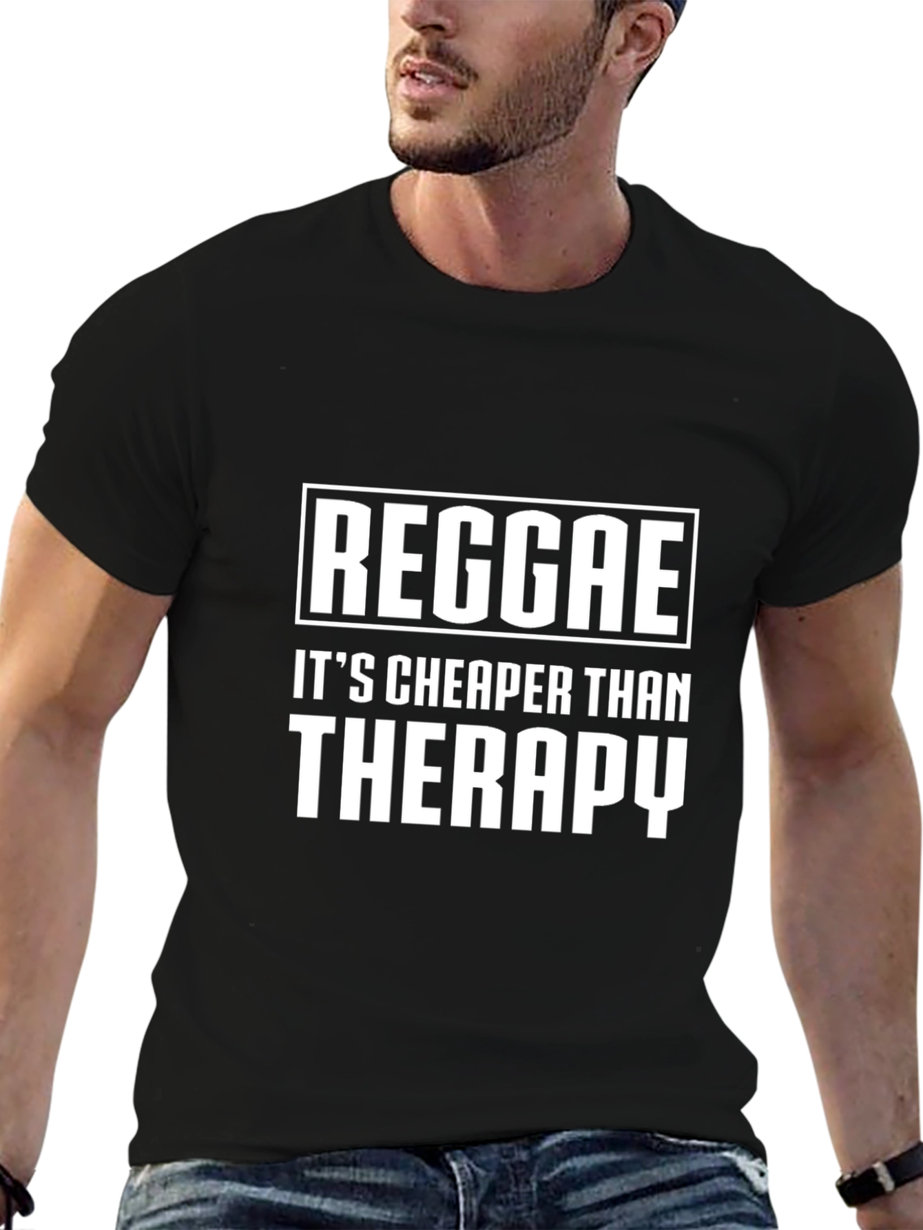 Black Reggae is Cheaper Than Therapy Graphic T-Shirt view 6