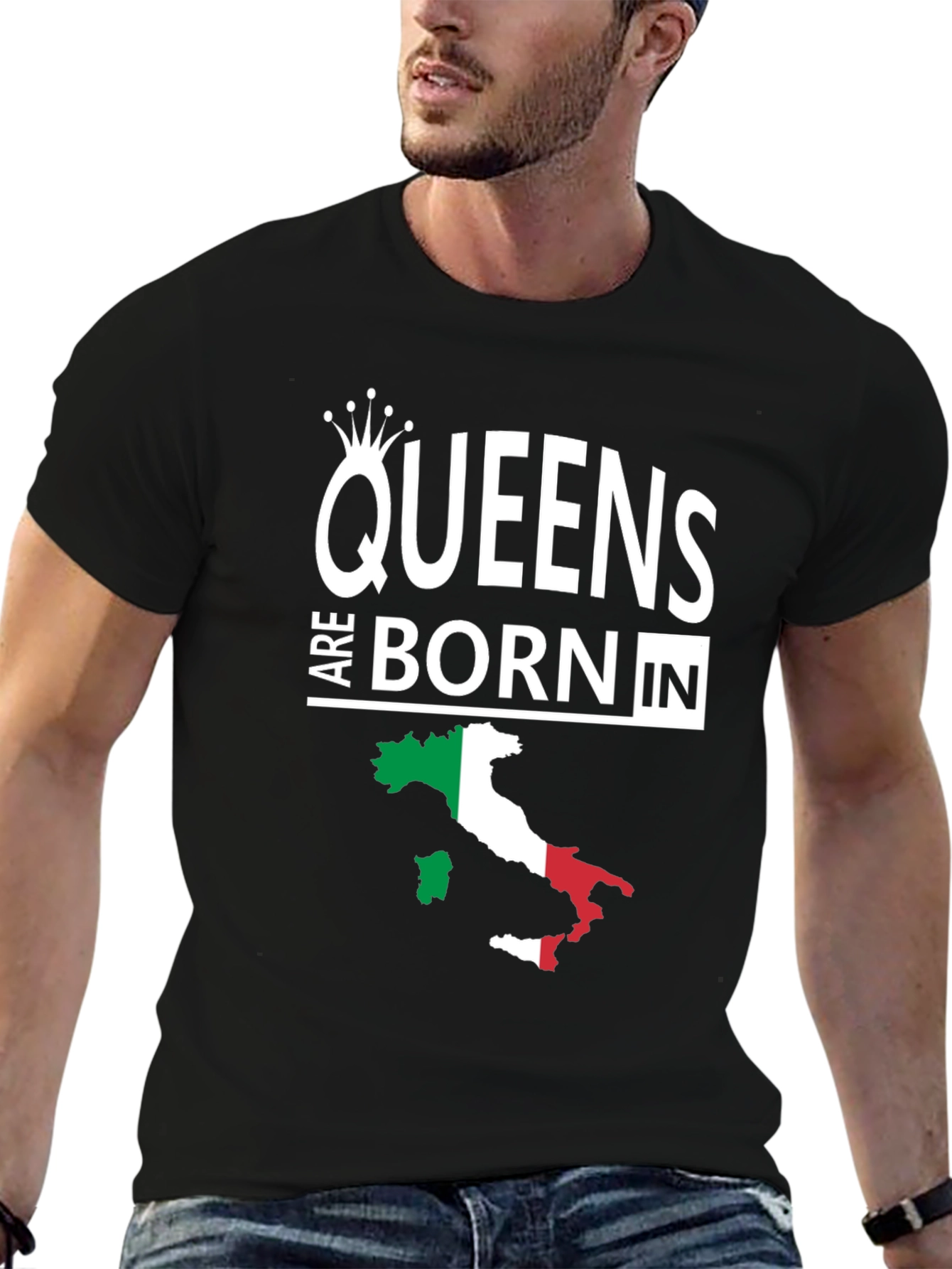 Black Queens Born in Italy T-Shirt view 6
