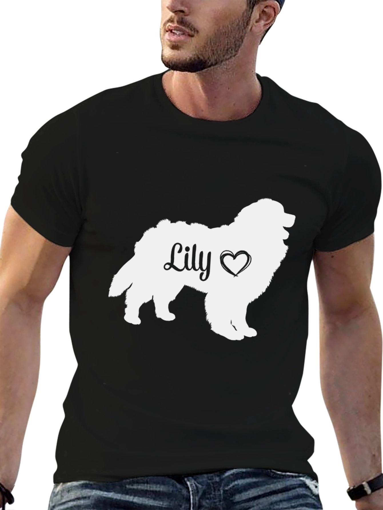 Black Lily Dog Silhouette T-Shirt - Pet Lover Tee view 6