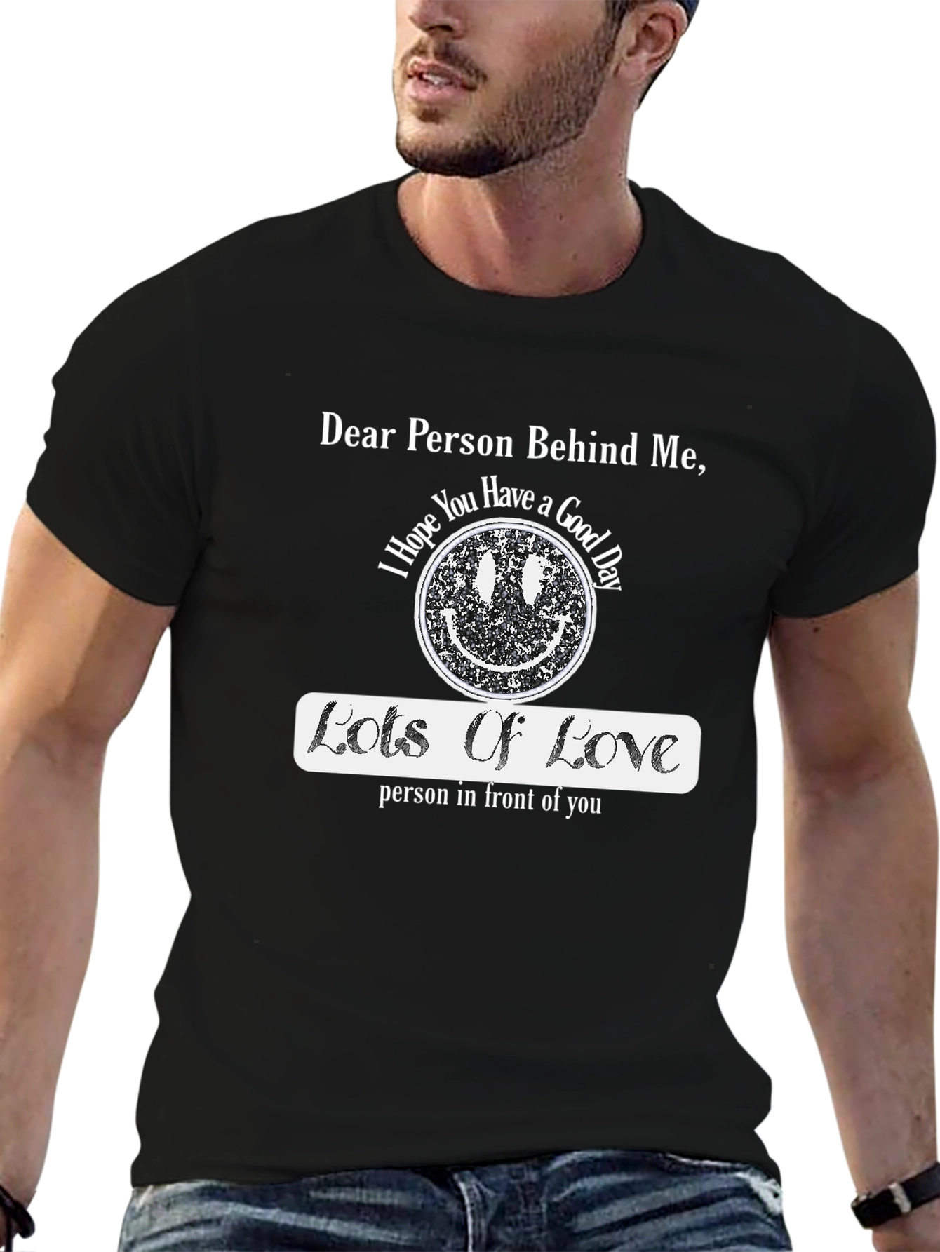 Black Dear Person Behind Me Graphic T-Shirt view 6