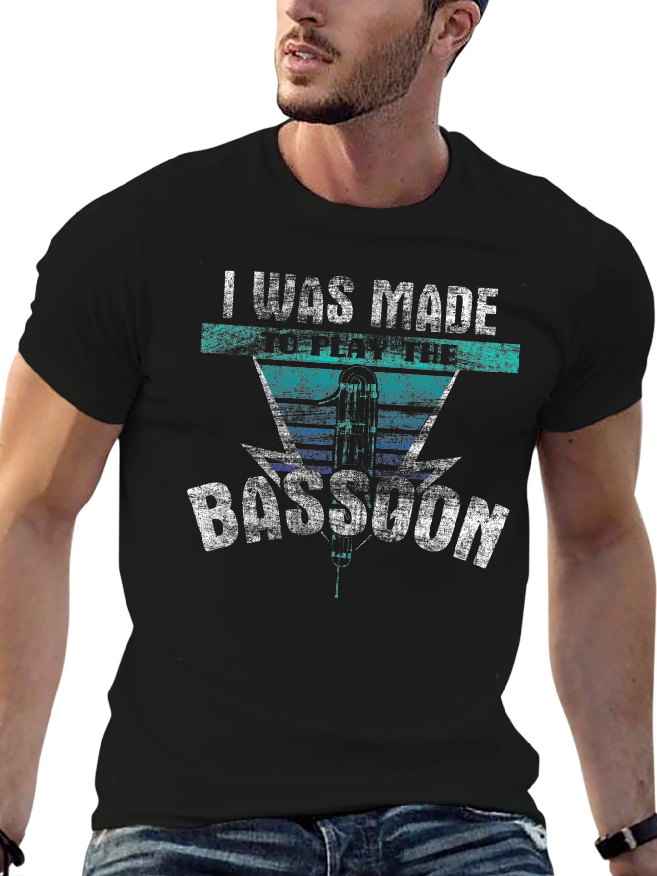 Black I Was Made To Play The Bassoon Black T-Shirt view 6