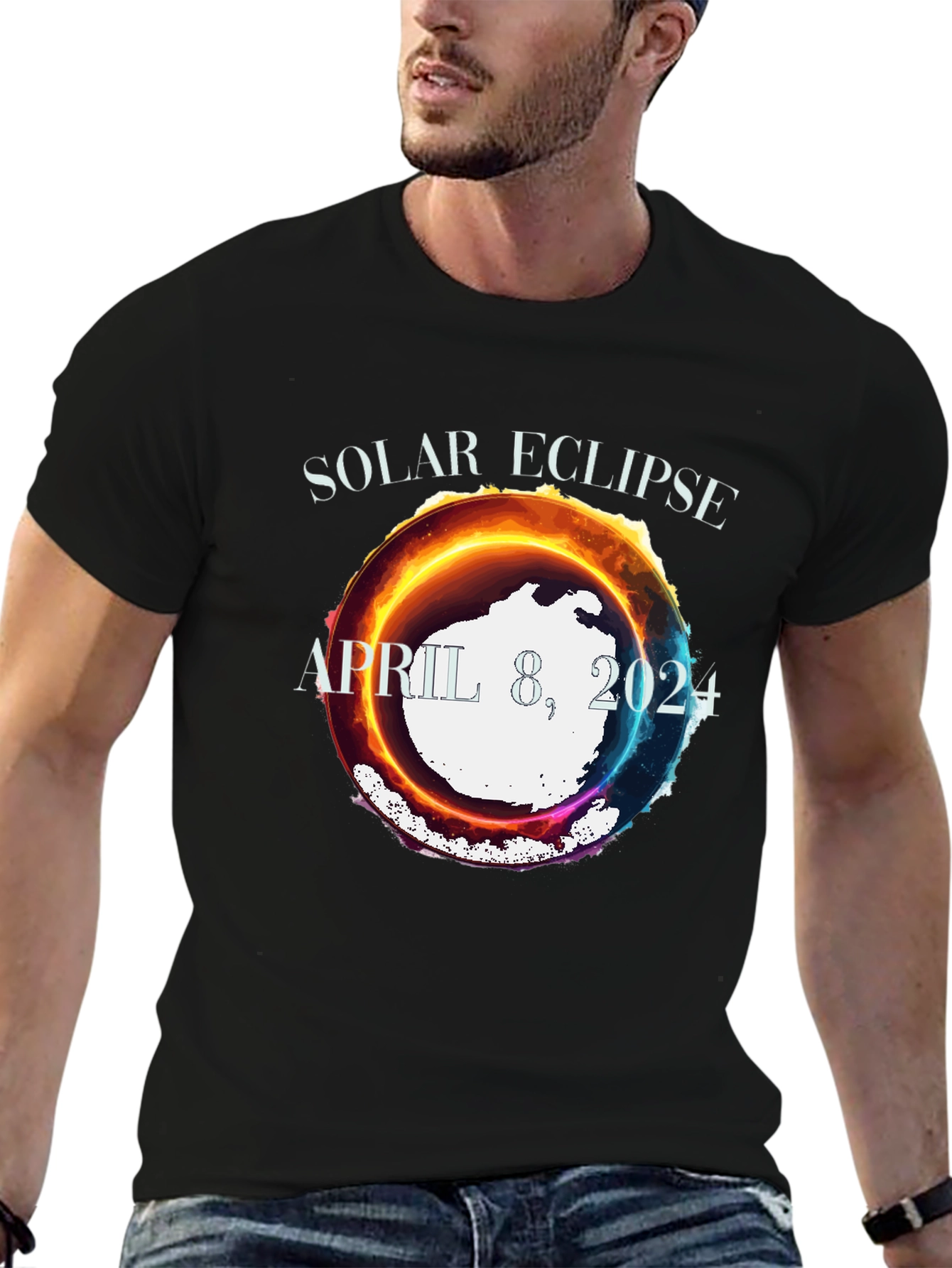 Black Solar Eclipse April 8 2024 T-Shirt view 6