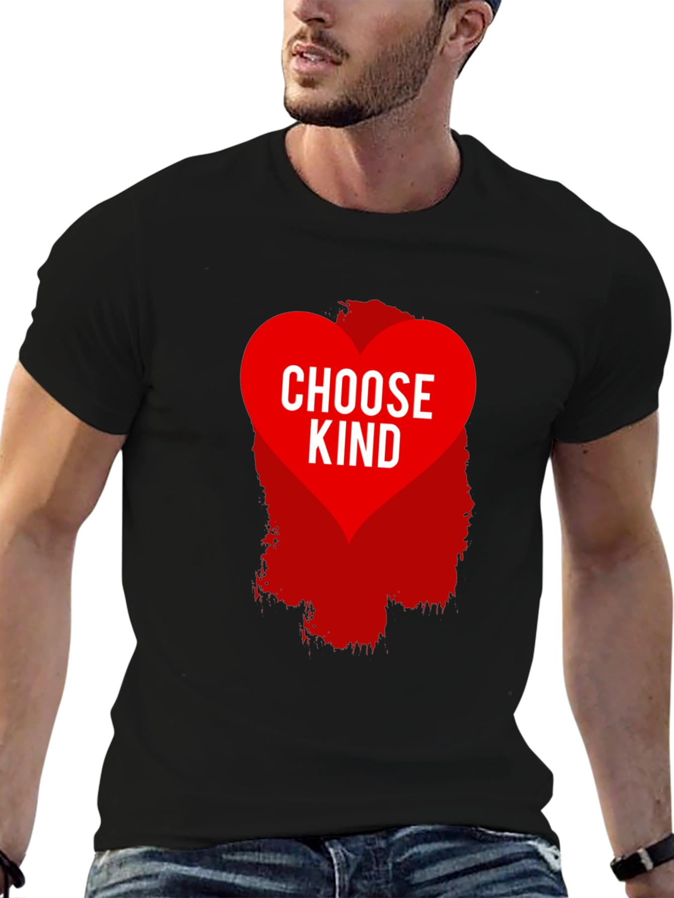 Black Choose Kind Graphic Tee - Black Cotton Blend Shirt view 6