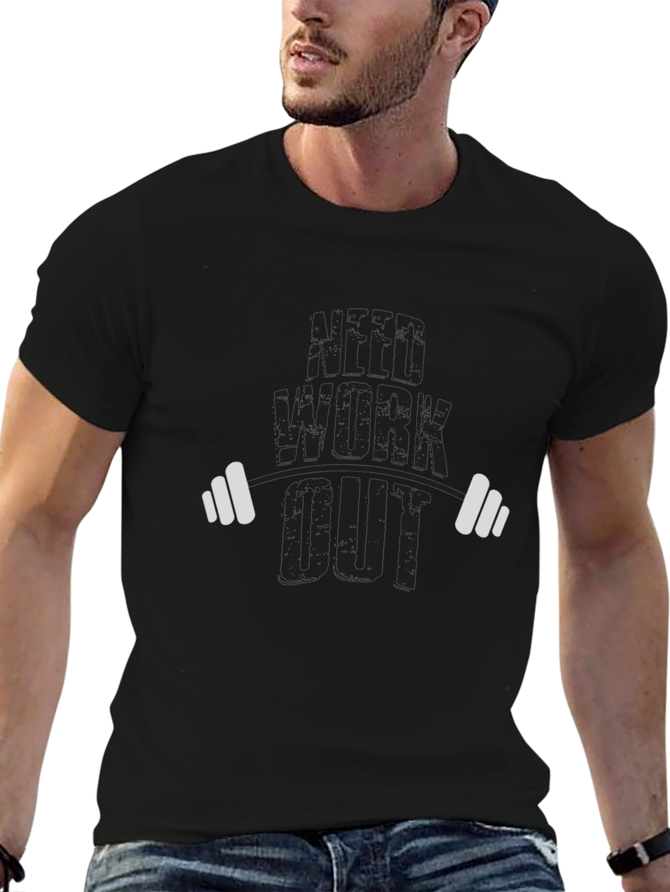 Black Need Workout Black Graphic Tee view 6