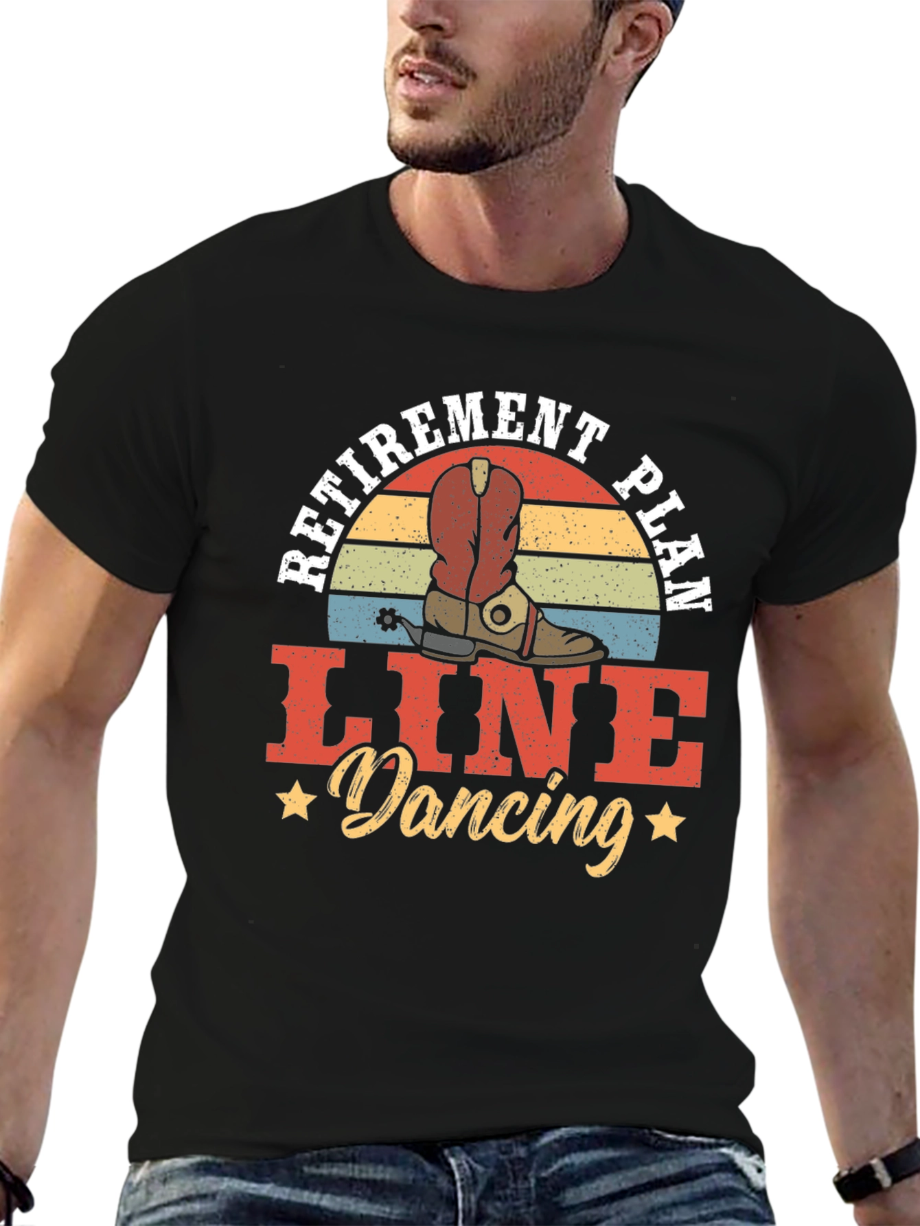 Black Retirement Plan Line Dancing T-Shirt view 6