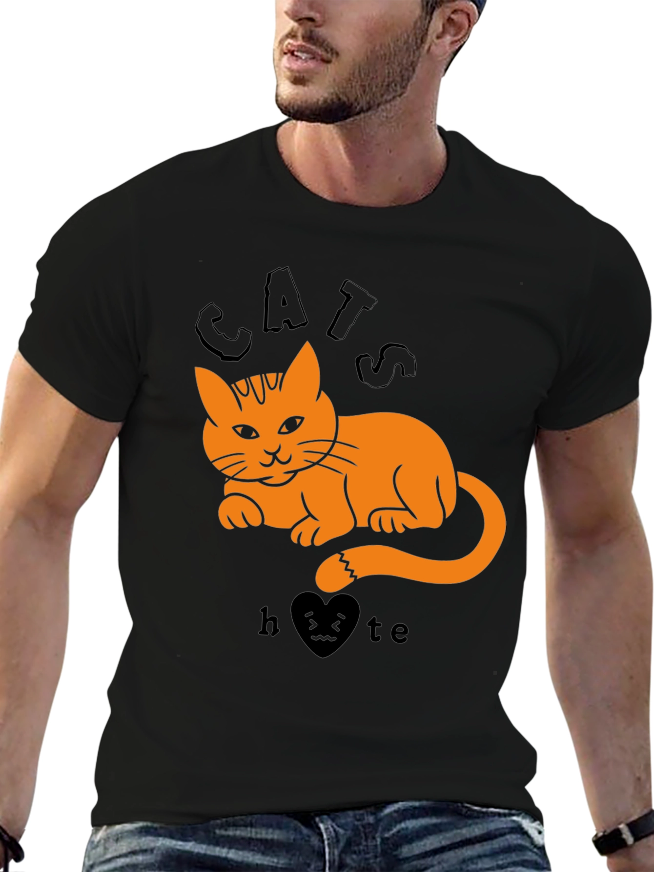 Black Cats Hate Heart Tee view 6