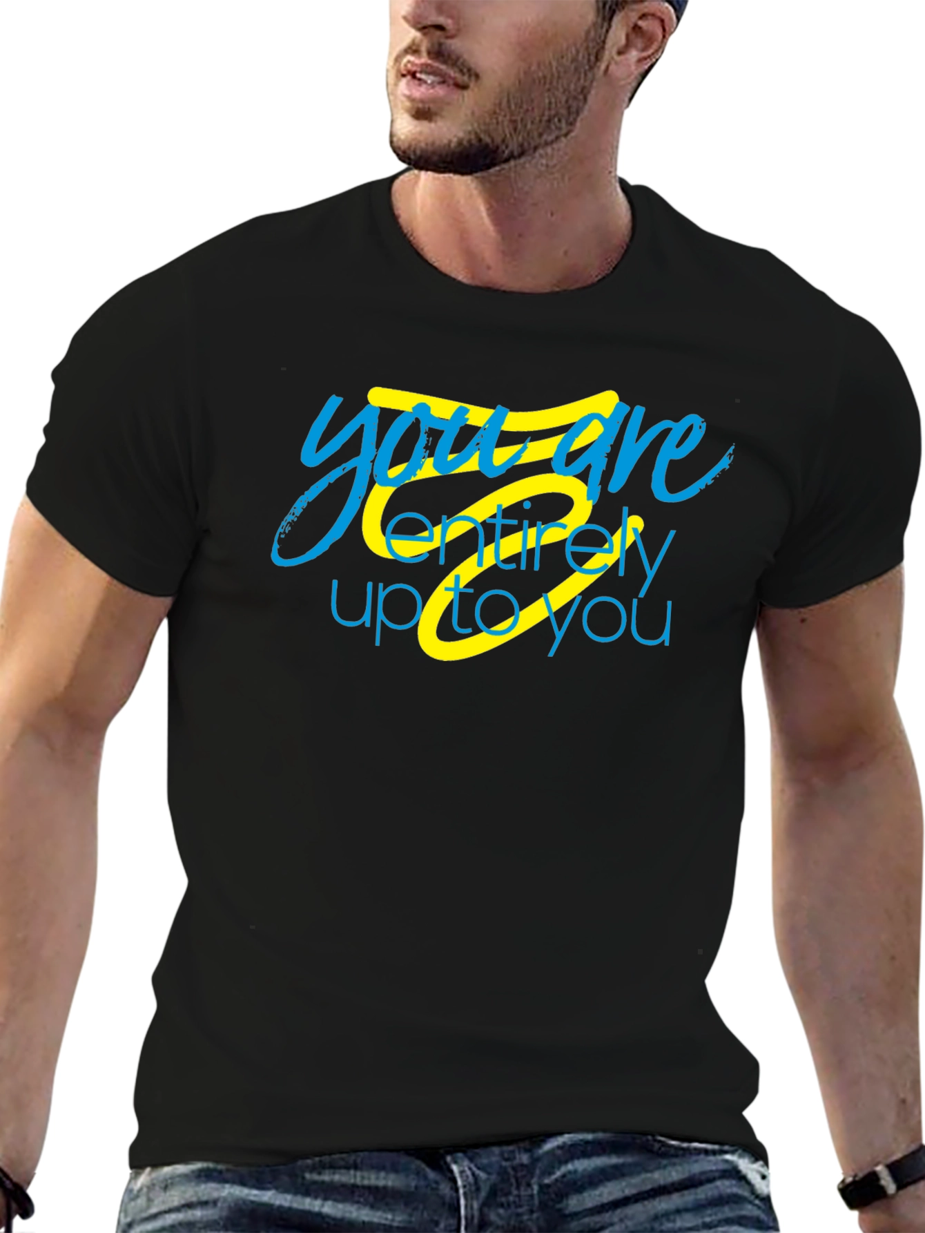 Black Inspirational 'You Are Up To You' Black T-Shirt view 6