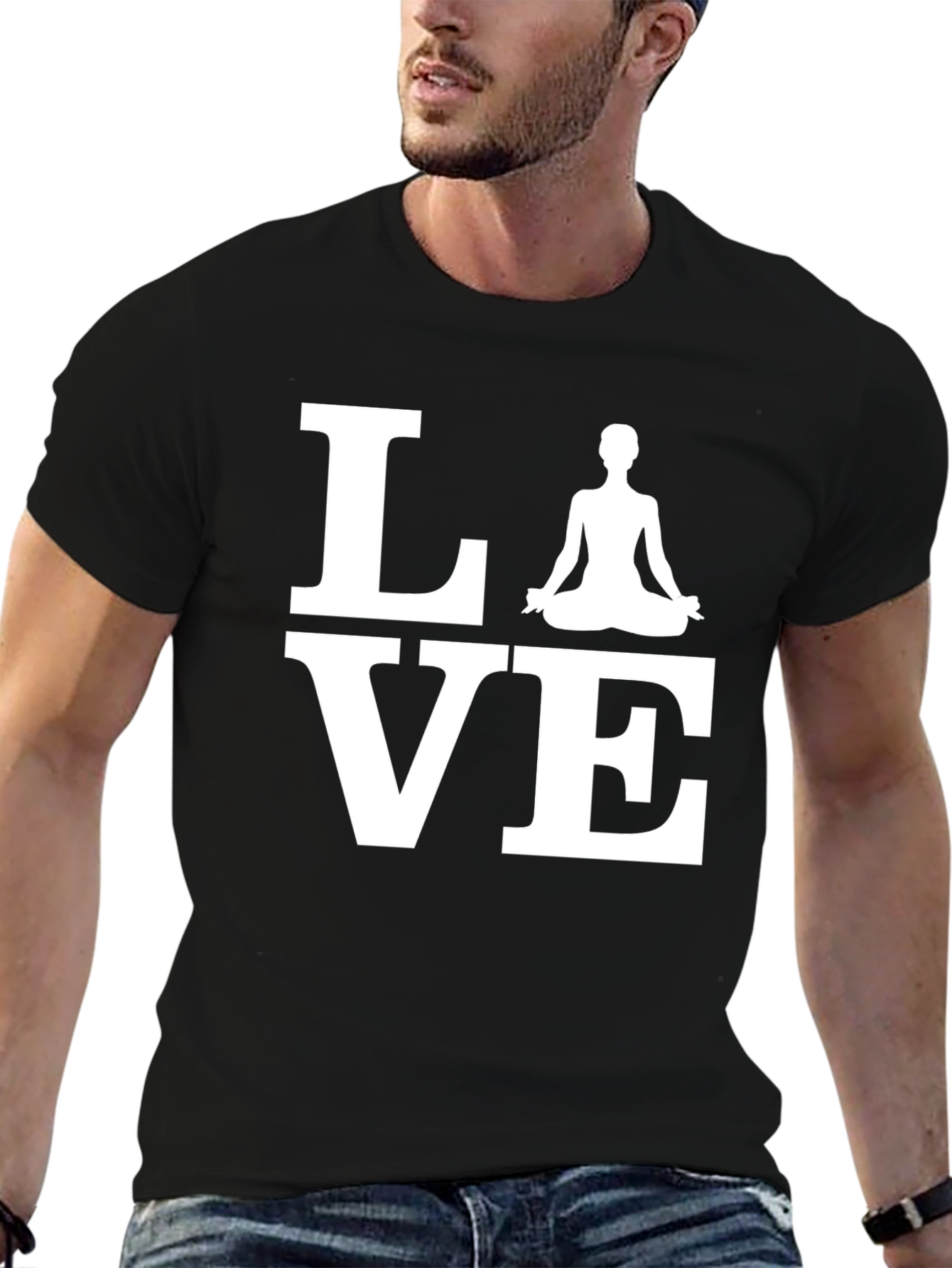 Black Yoga Love Graphic Tee - Meditate in Style! view 6