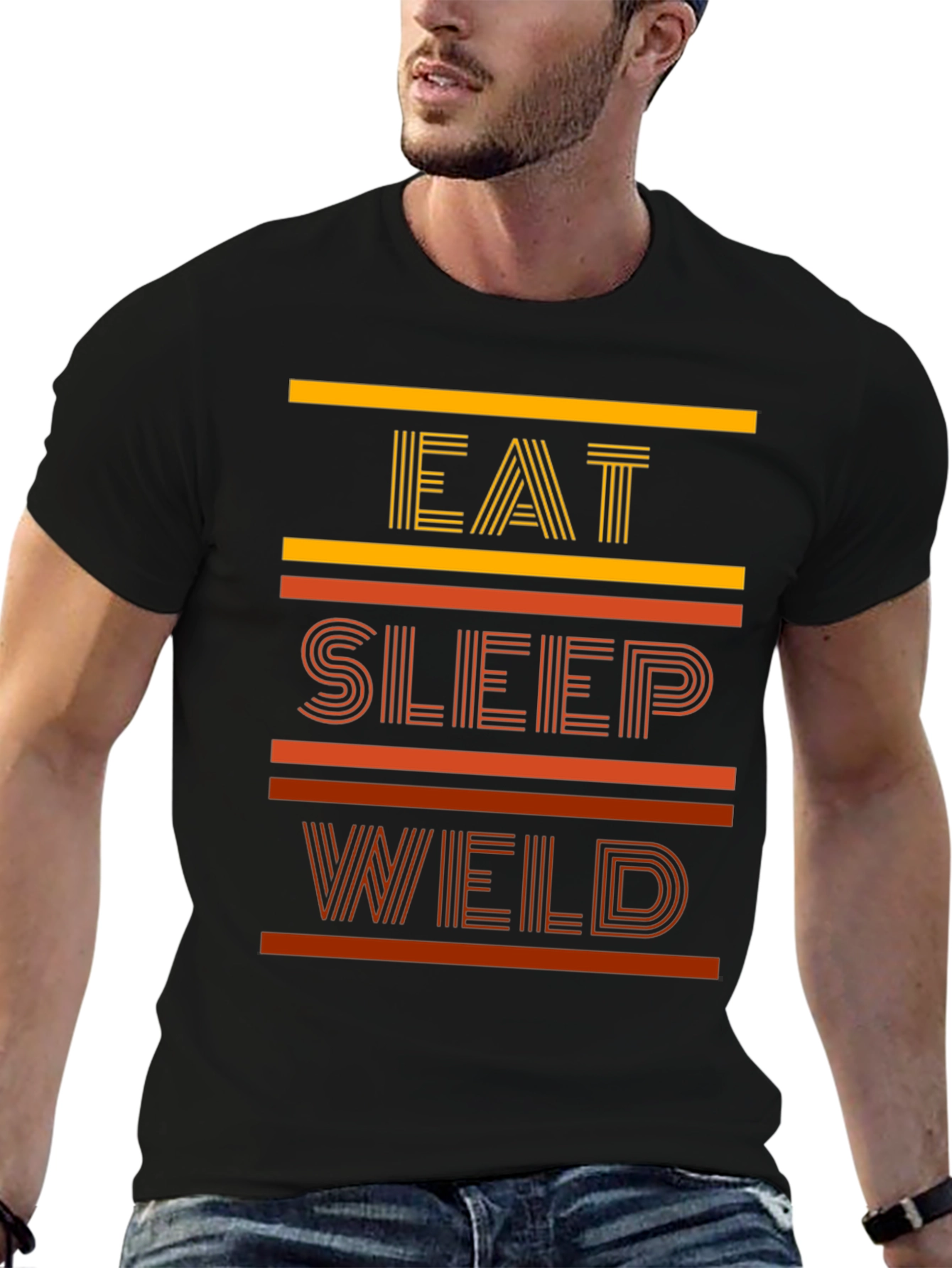 Black Eat Sleep Weld Graphic T-Shirt view 6