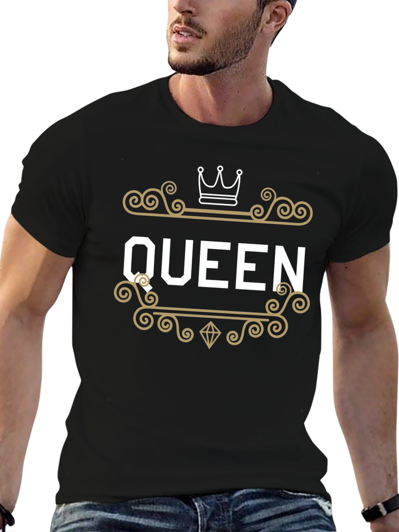 Black Queen Graphic Print Black T-Shirt view 6