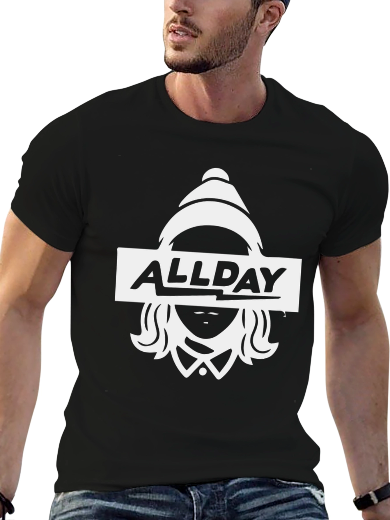 Black AllDay Graphic Tee - Black Cotton T-Shirt view 6