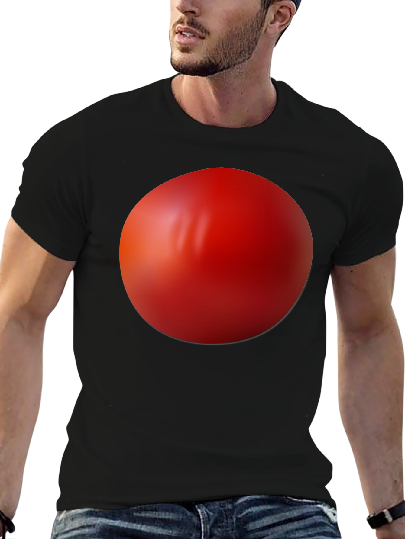 Black Red Sphere Graphic Black T-Shirt view 6